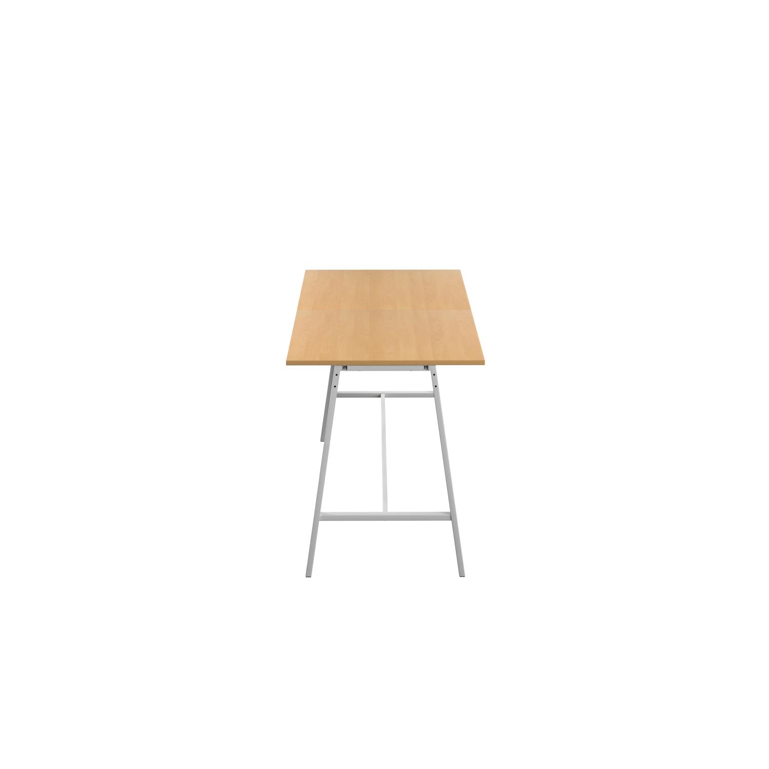 Titan High Maker Rectangular Table  1200 X 1000 White/Ellmau Beech