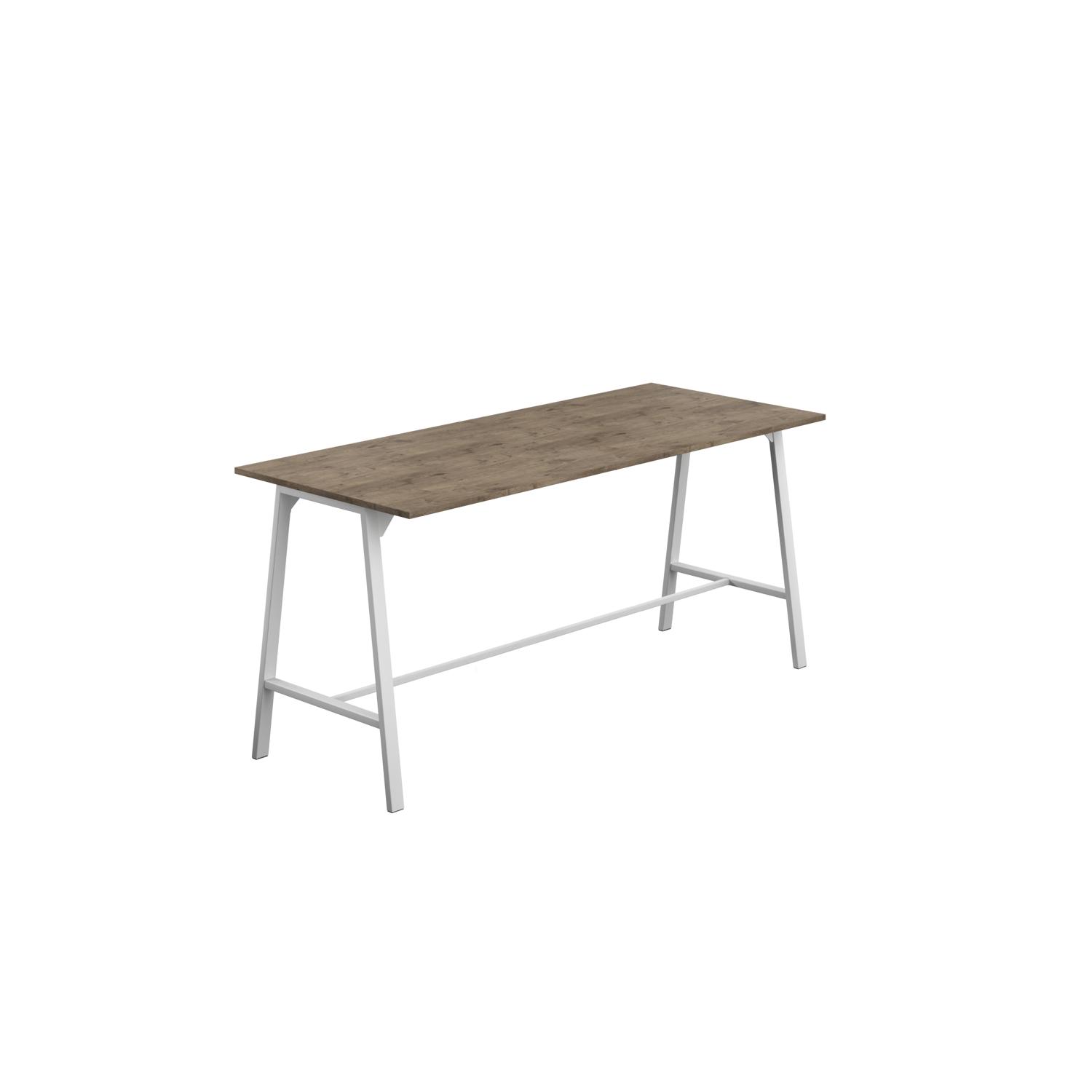 Titan High Maker Rectangular Table  1200 X 1000 White/Grey Nebraska Oak