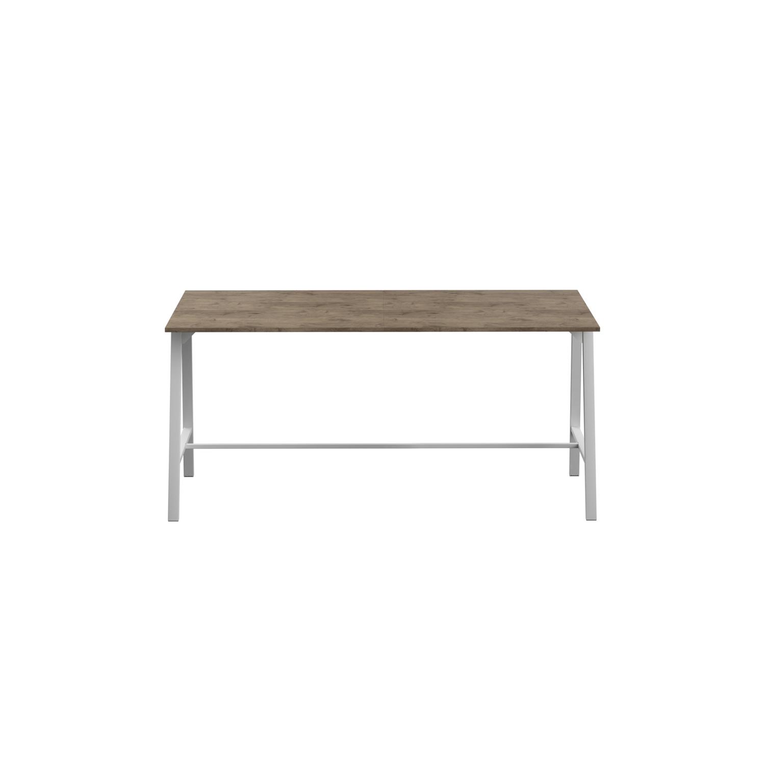 Titan High Maker Rectangular Table  1200 X 1000 White/Grey Nebraska Oak