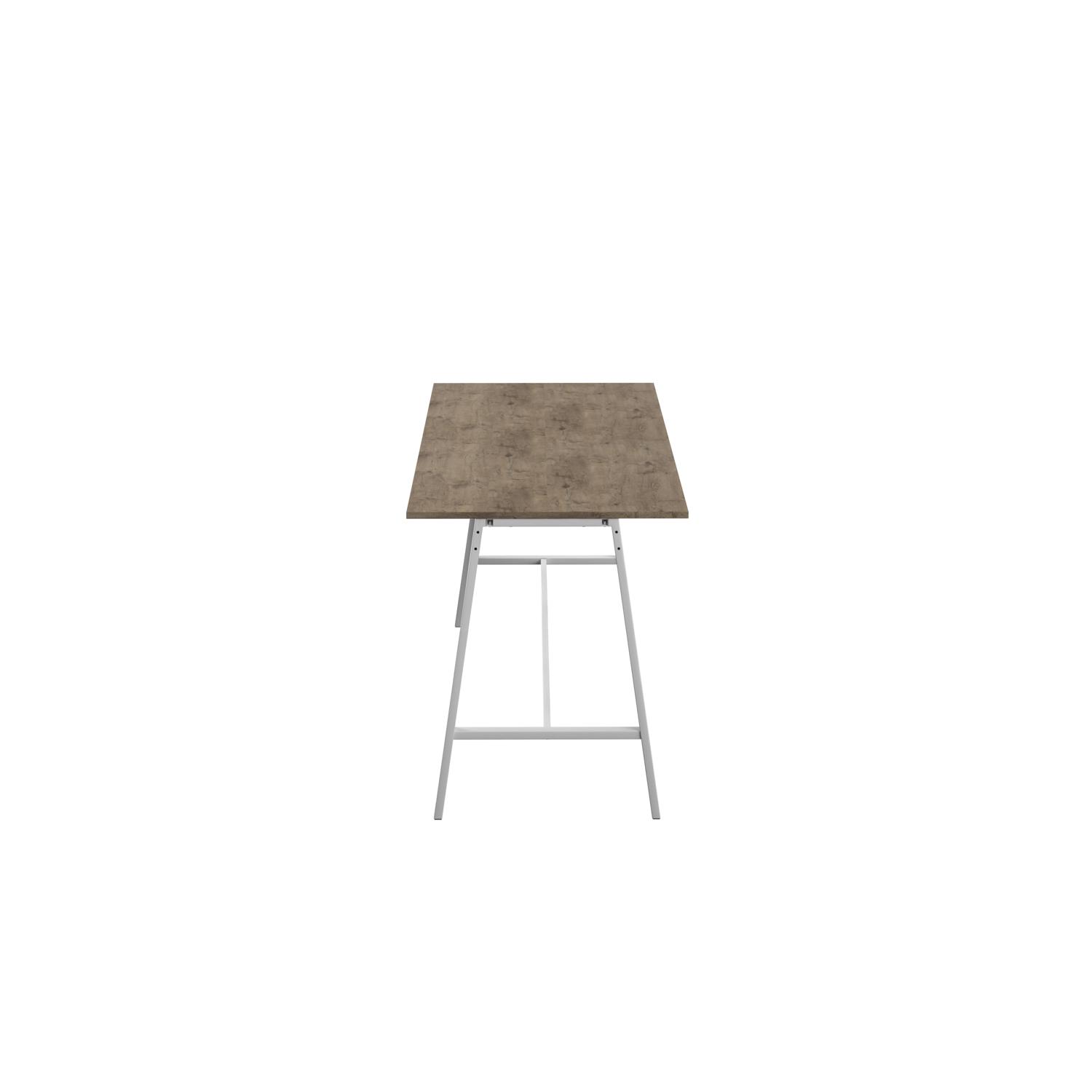 Titan High Maker Rectangular Table  1200 X 1000 White/Grey Nebraska Oak