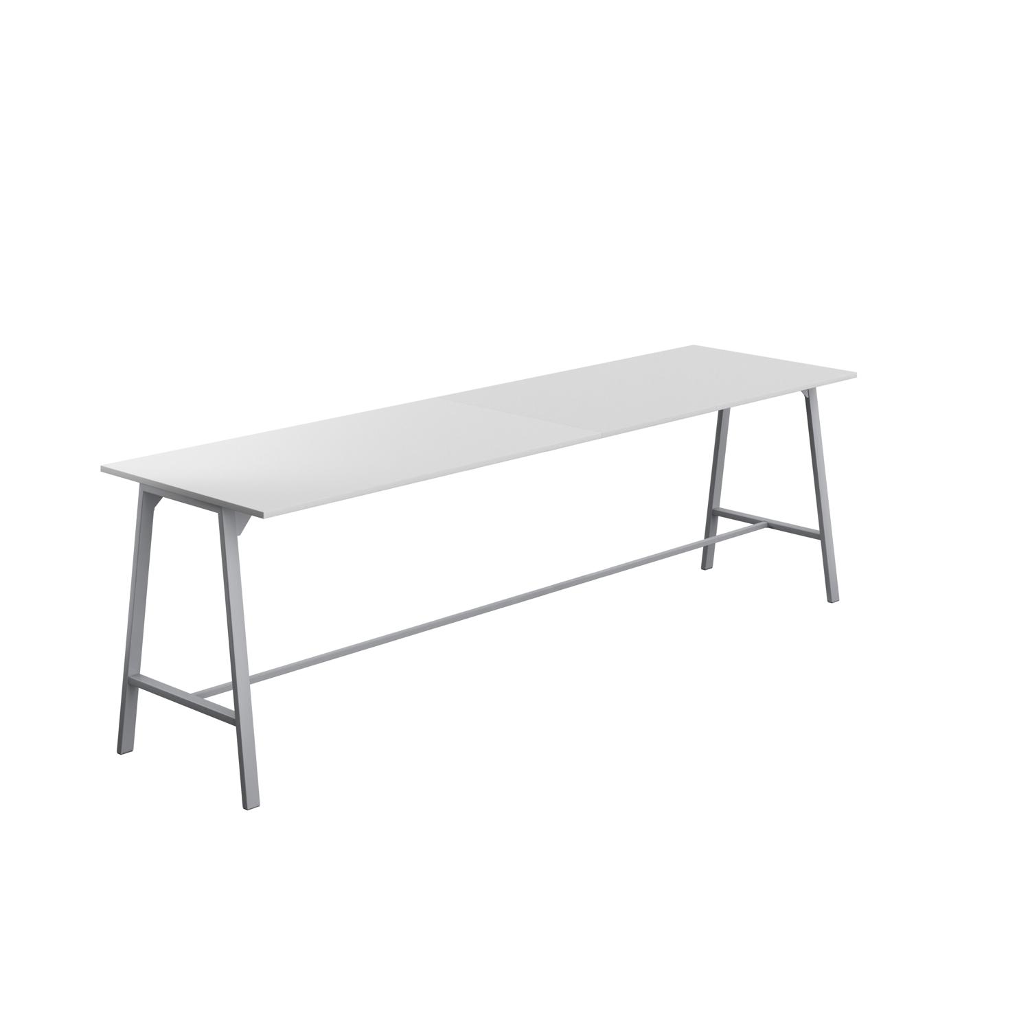 Titan High Maker Rectangular Table  1800 X 1000 Silver/White