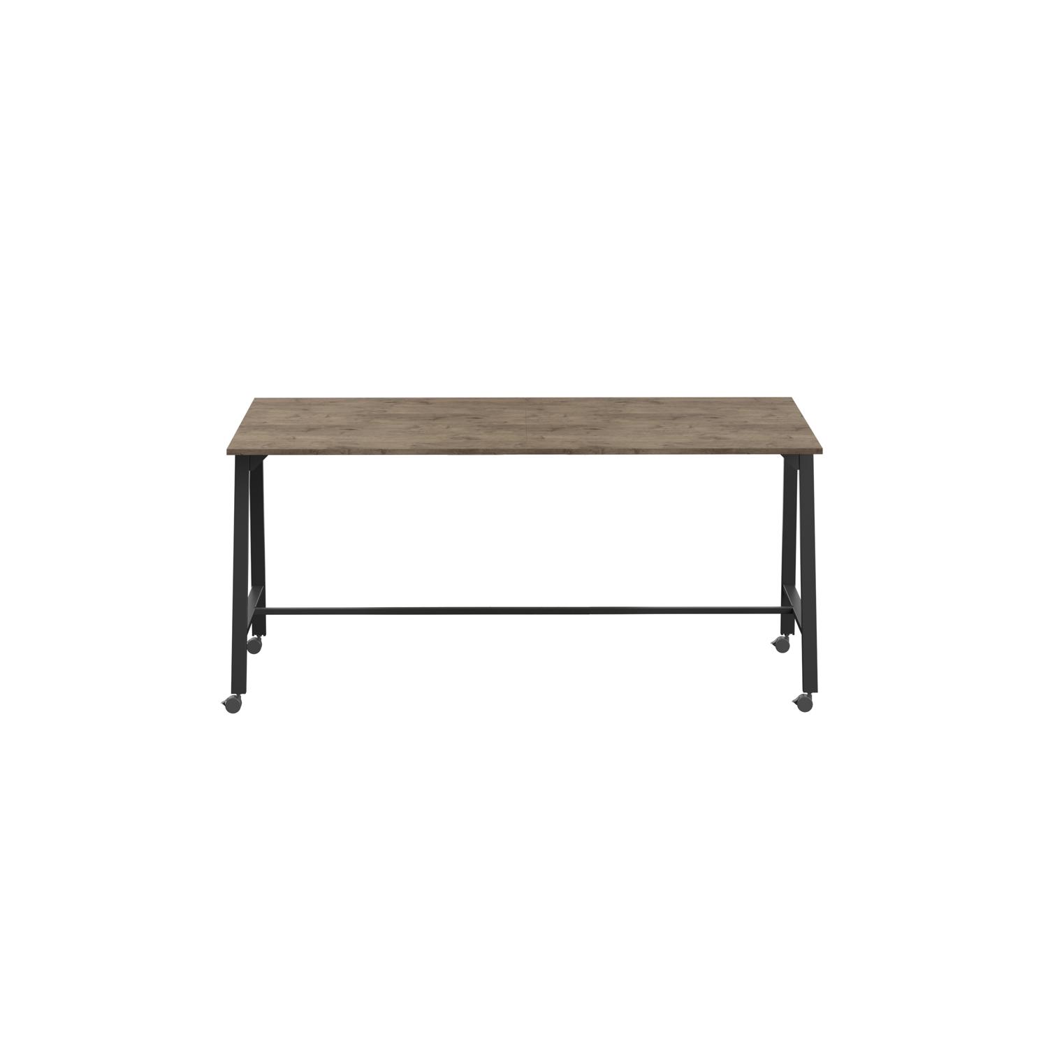 Titan Mobile High Maker Rectangular Table  1200 X 1000 Black/Grey Nebraska Oak