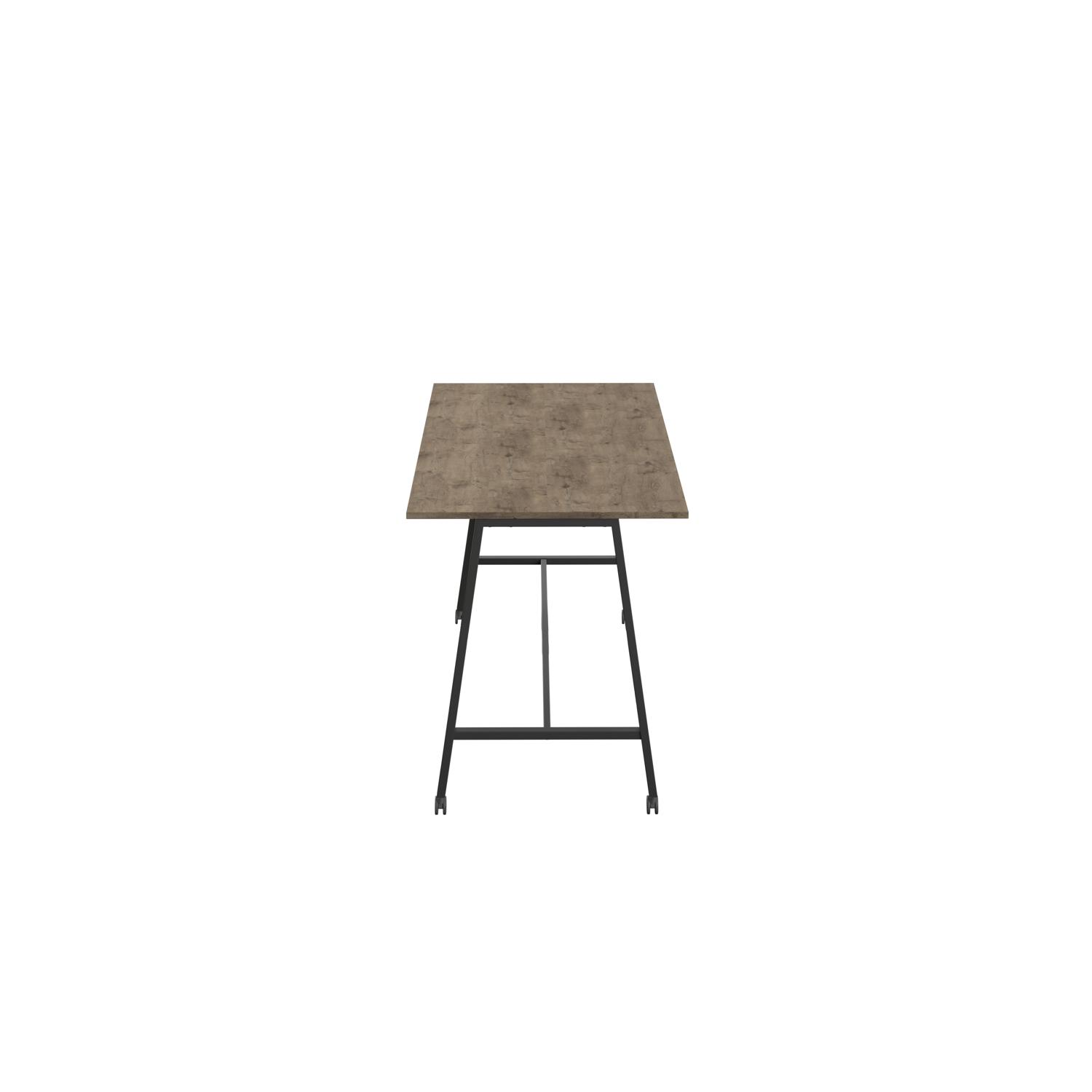 Titan Mobile High Maker Rectangular Table  1200 X 1000 Black/Grey Nebraska Oak