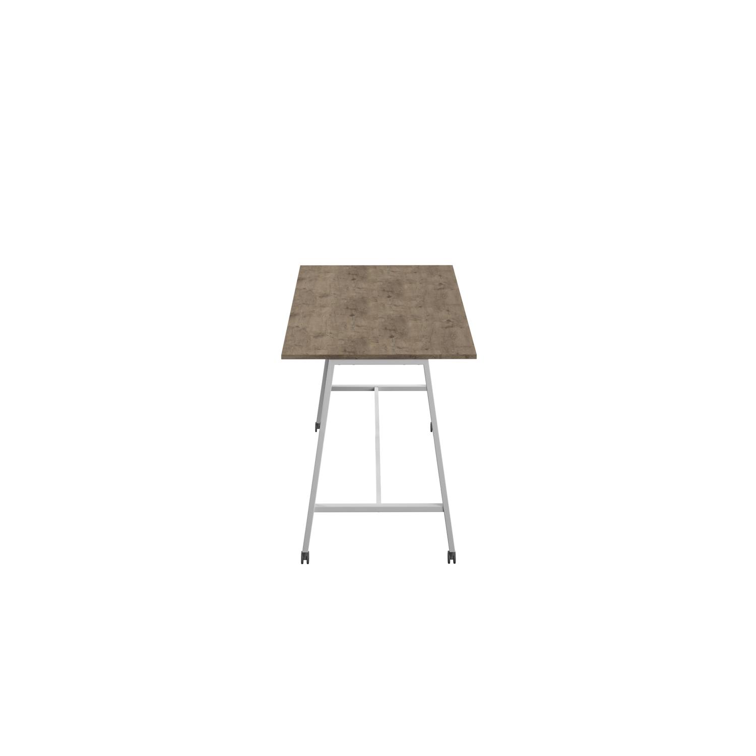 Titan Mobile High Maker Rectangular Table  1200 X 1000 White/Grey Nebraska Oak