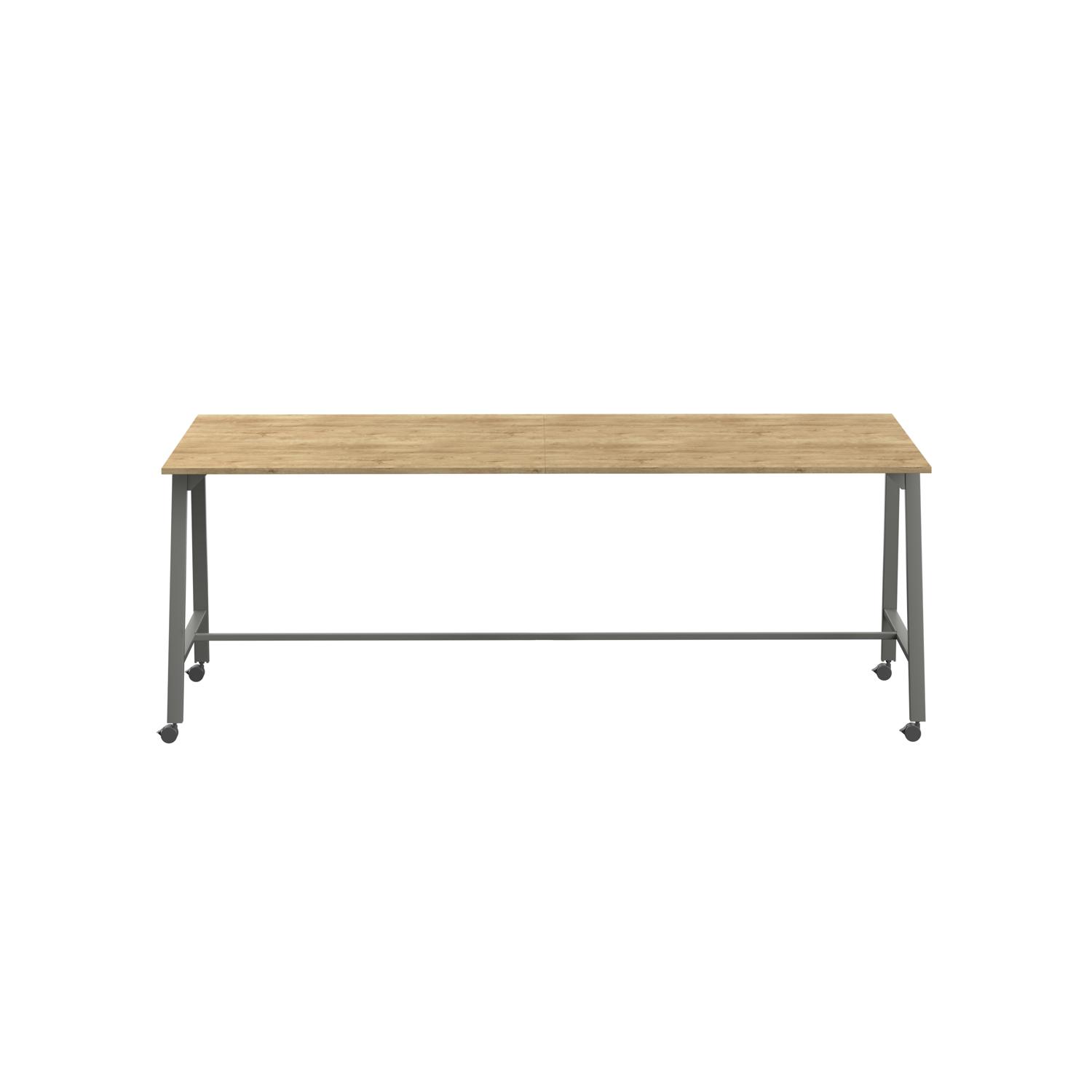 Titan Mobile High Maker Rectangular Table  1500 X 1000 Anthracite/Natural Nebraska Oak