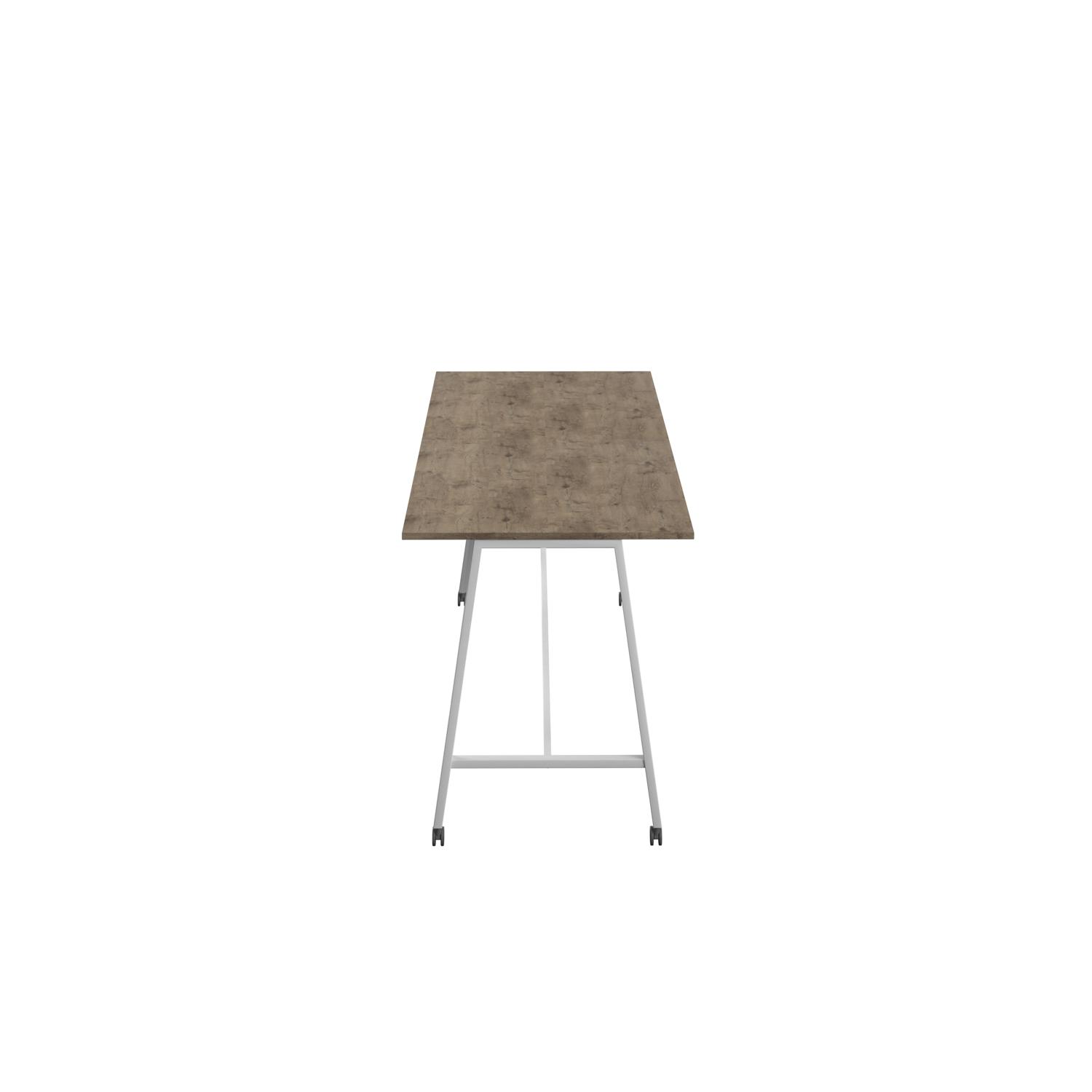 Titan Mobile High Maker Rectangular Table  1500 X 1000 White/Grey Nebraska Oak
