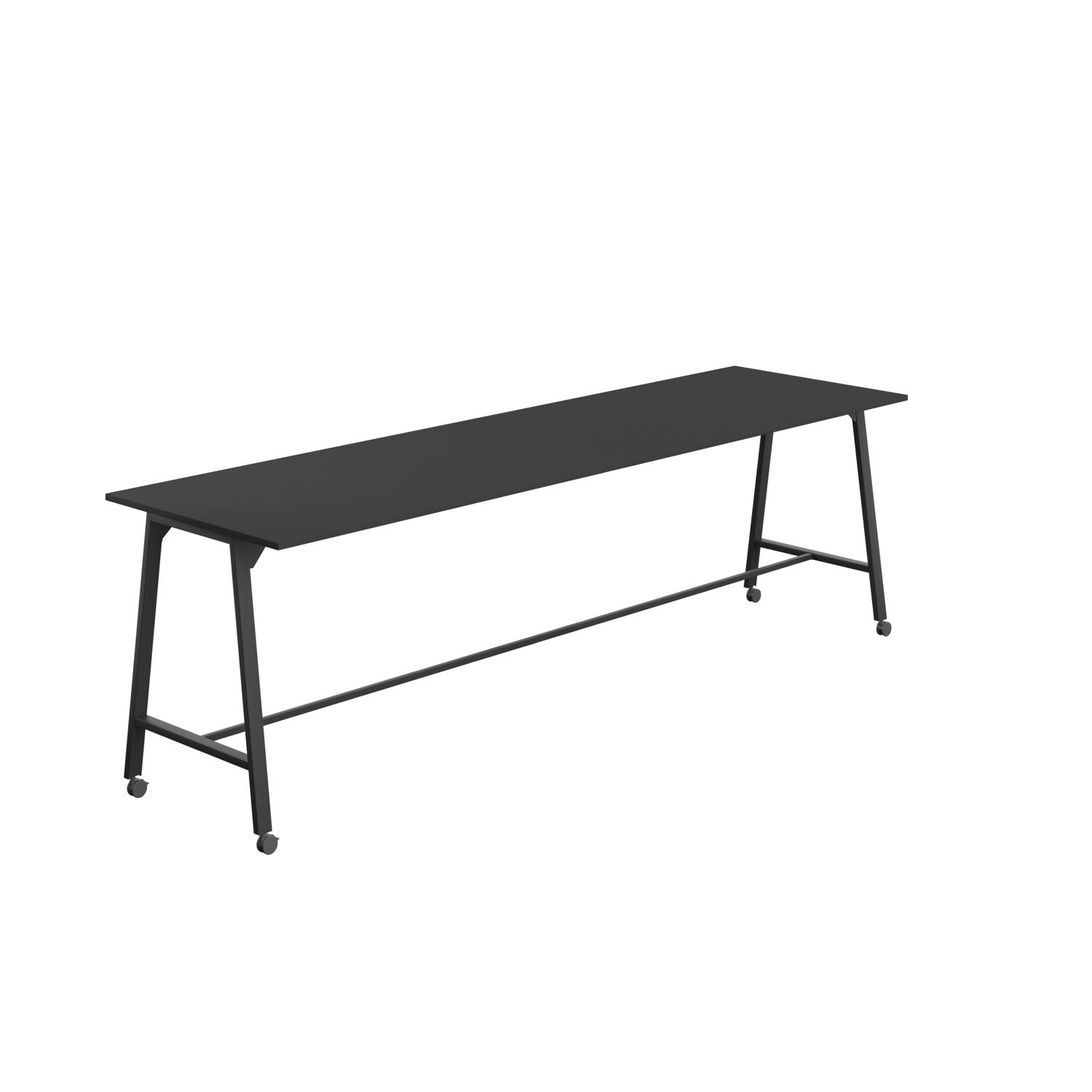 Titan Mobile High Maker Rectangular Table  1800 X 1000 Black/Black