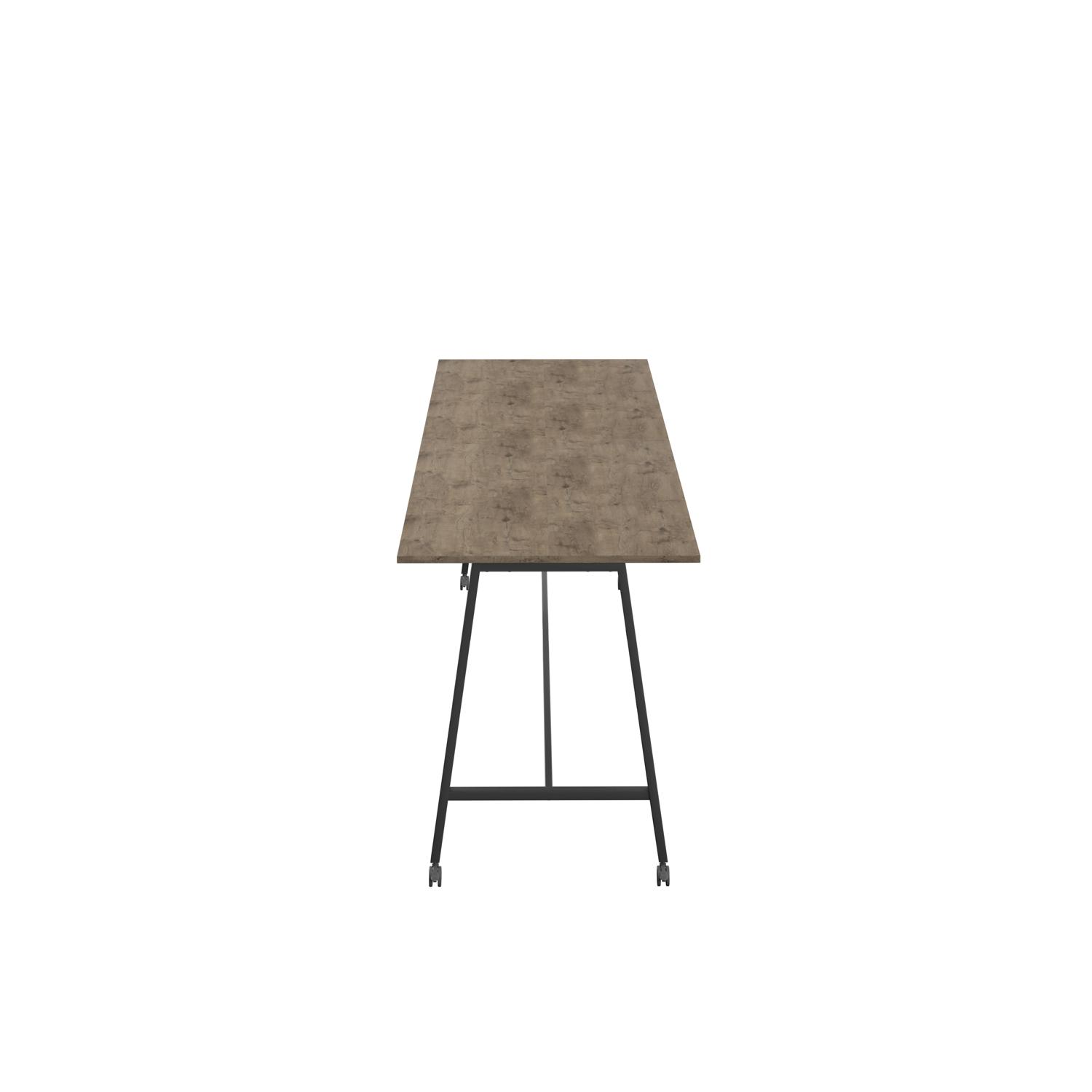 Titan Mobile High Maker Rectangular Table  1800 X 1000 Black/Grey Nebraska Oak