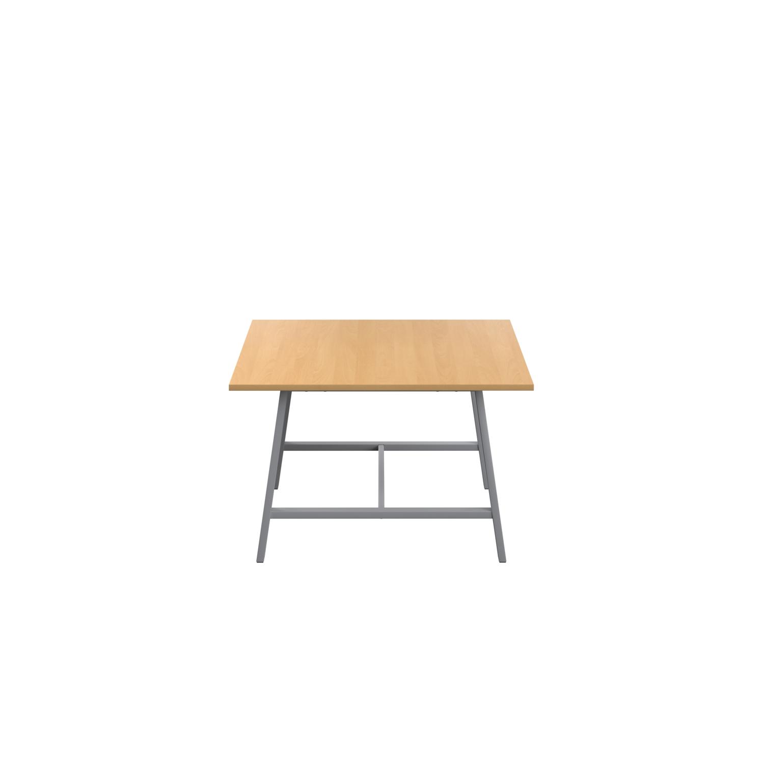 Titan Low Maker Rectangular Table  1200 X 1000 Silver/Ellmau Beech