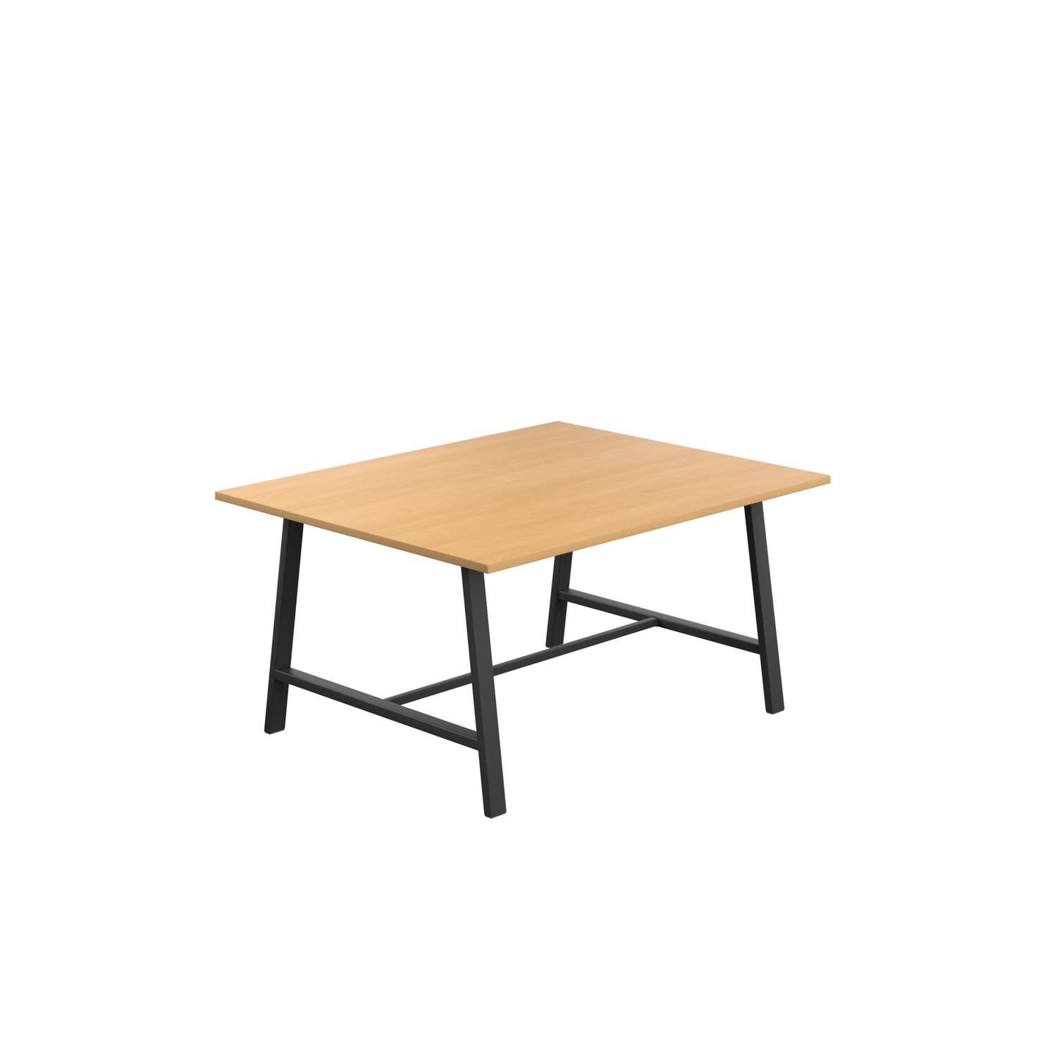 Titan Low Maker Rectangular Table  1500 X 1000 Black/Ellmau Beech