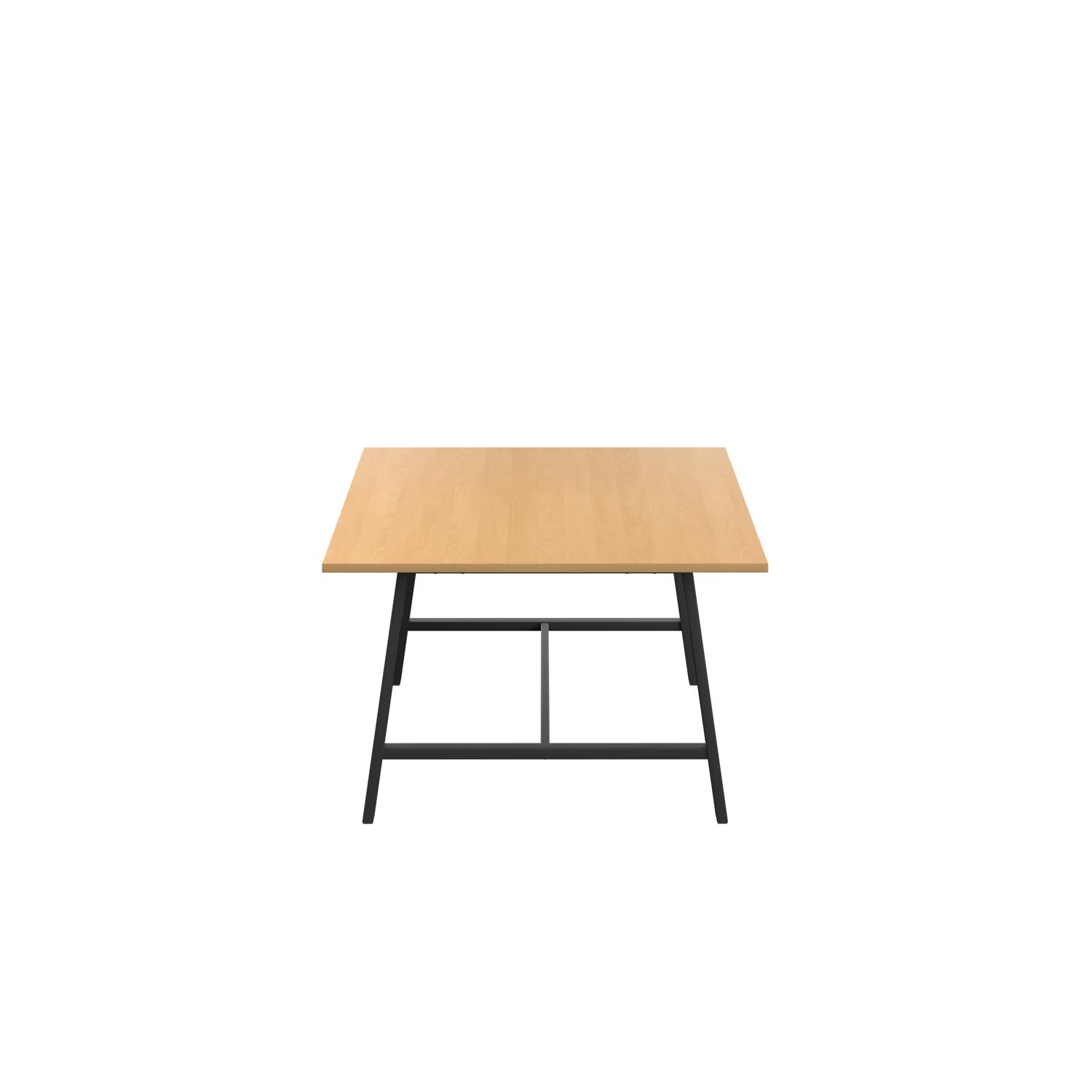 Titan Low Maker Rectangular Table  1500 X 1000 Black/Ellmau Beech