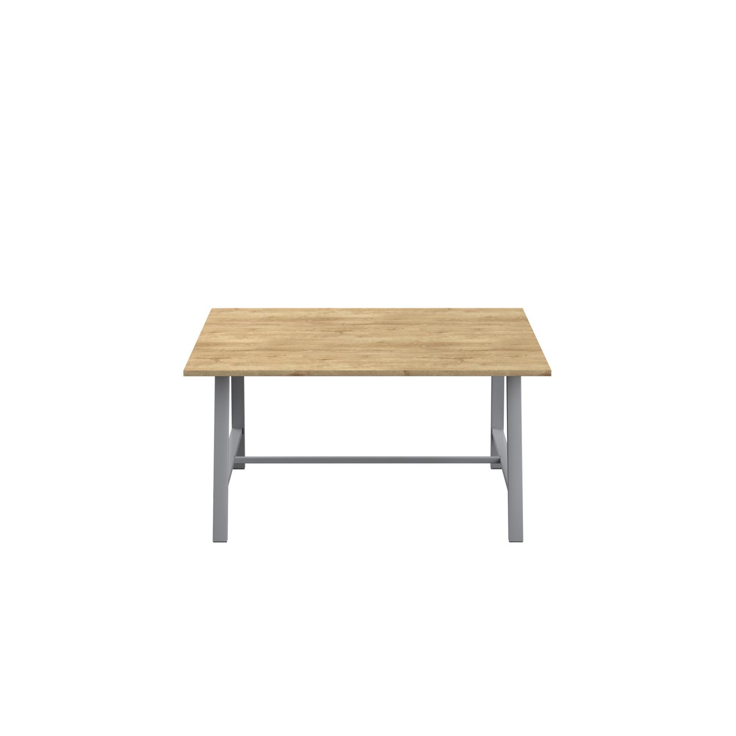 Titan Low Maker Rectangular Table  1500 X 1000 Silver/Natural Nebraska Oak