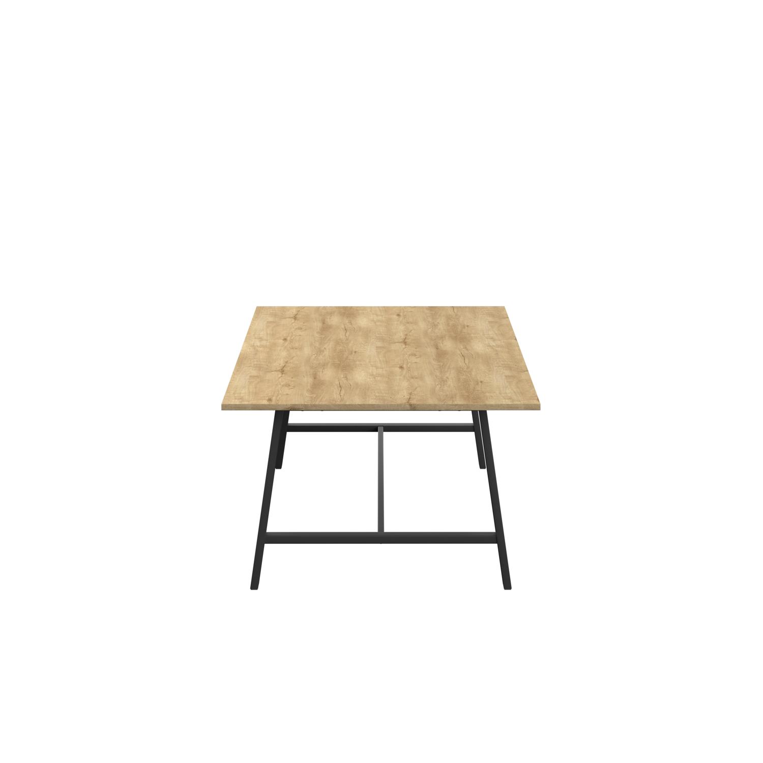 Titan Low Maker Rectangular Table  1800 X 1000 Black/Natural Nebraska Oak