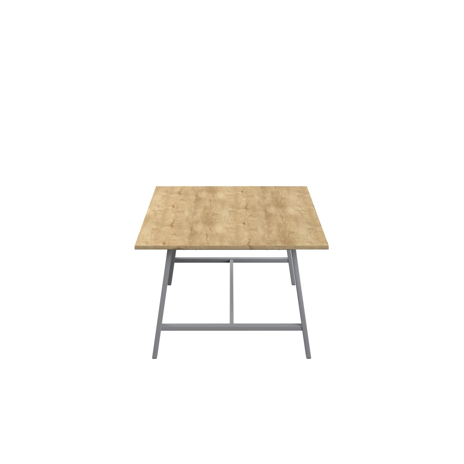 Titan Low Maker Rectangular Table  1800 X 1000 Silver/Natural Nebraska Oak