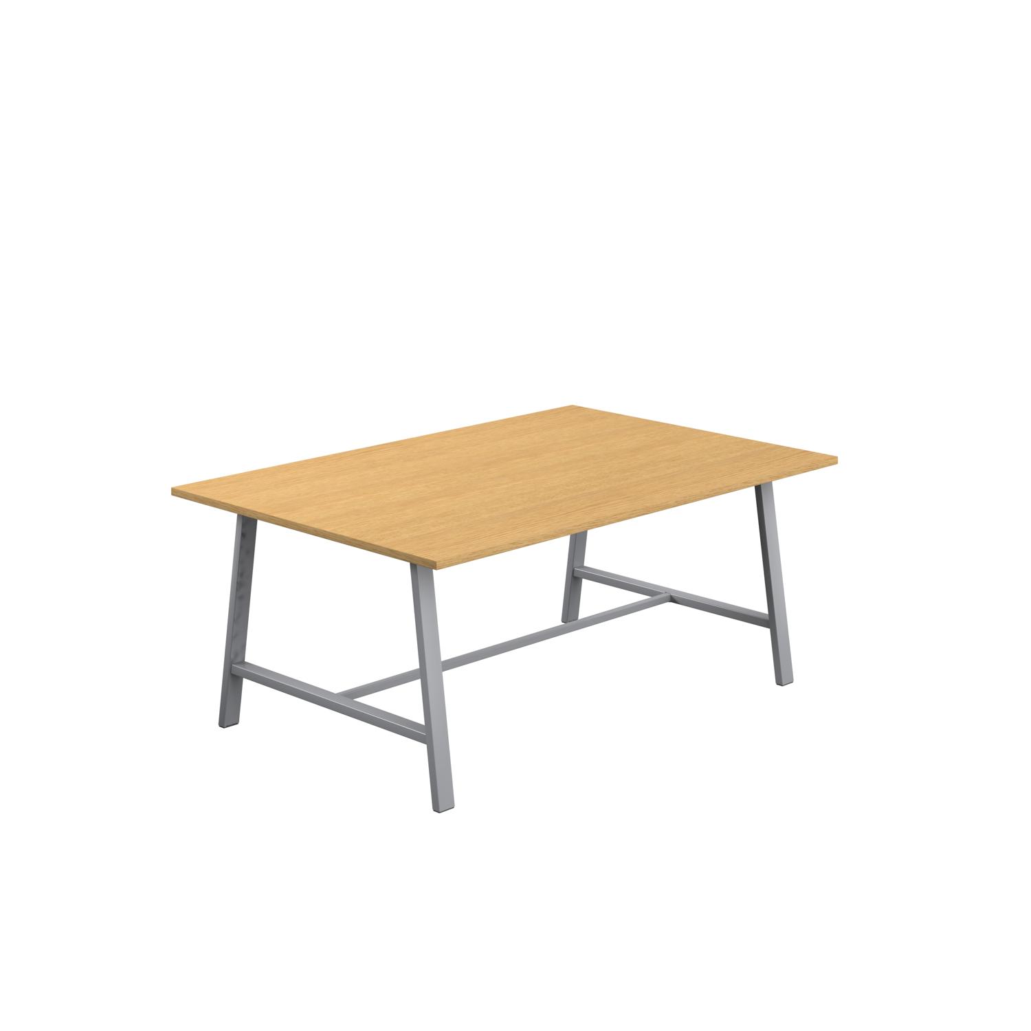 Titan Low Maker Rectangular Table  1800 X 1000 Silver/Sorano Oak
