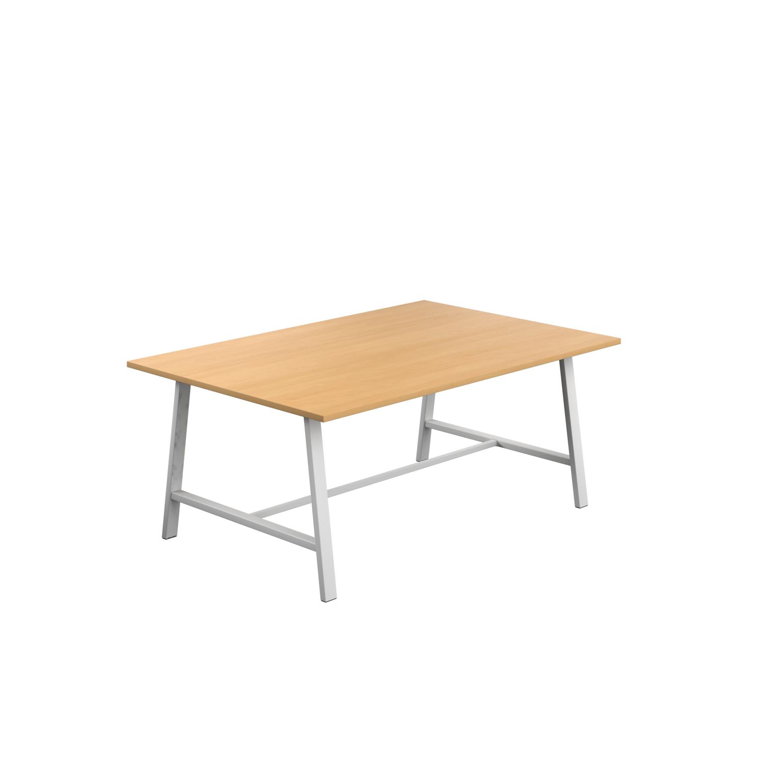 Titan Low Maker Rectangular Table  1800 X 1000 White/Ellmau Beech