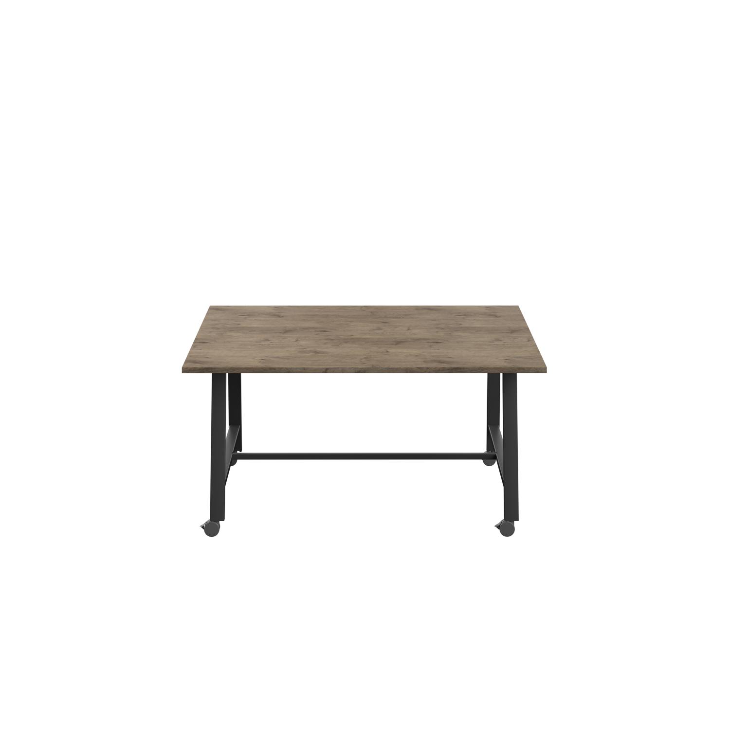 Titan Mobile Low Maker Rectangular Table  1500 X 1000 Black/Grey Nebraska Oak