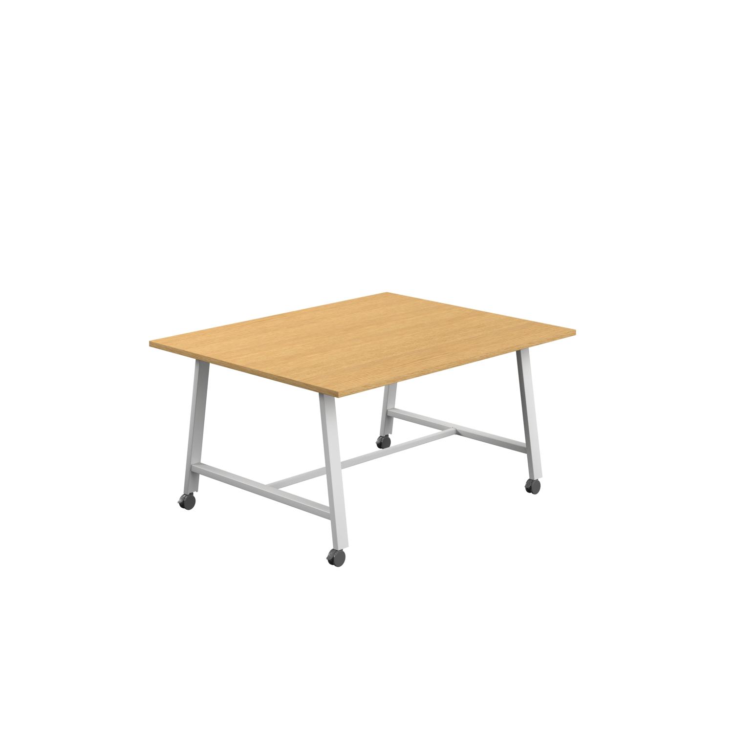 Titan Mobile Low Maker Rectangular Table  1500 X 1000 White/Sorano Oak