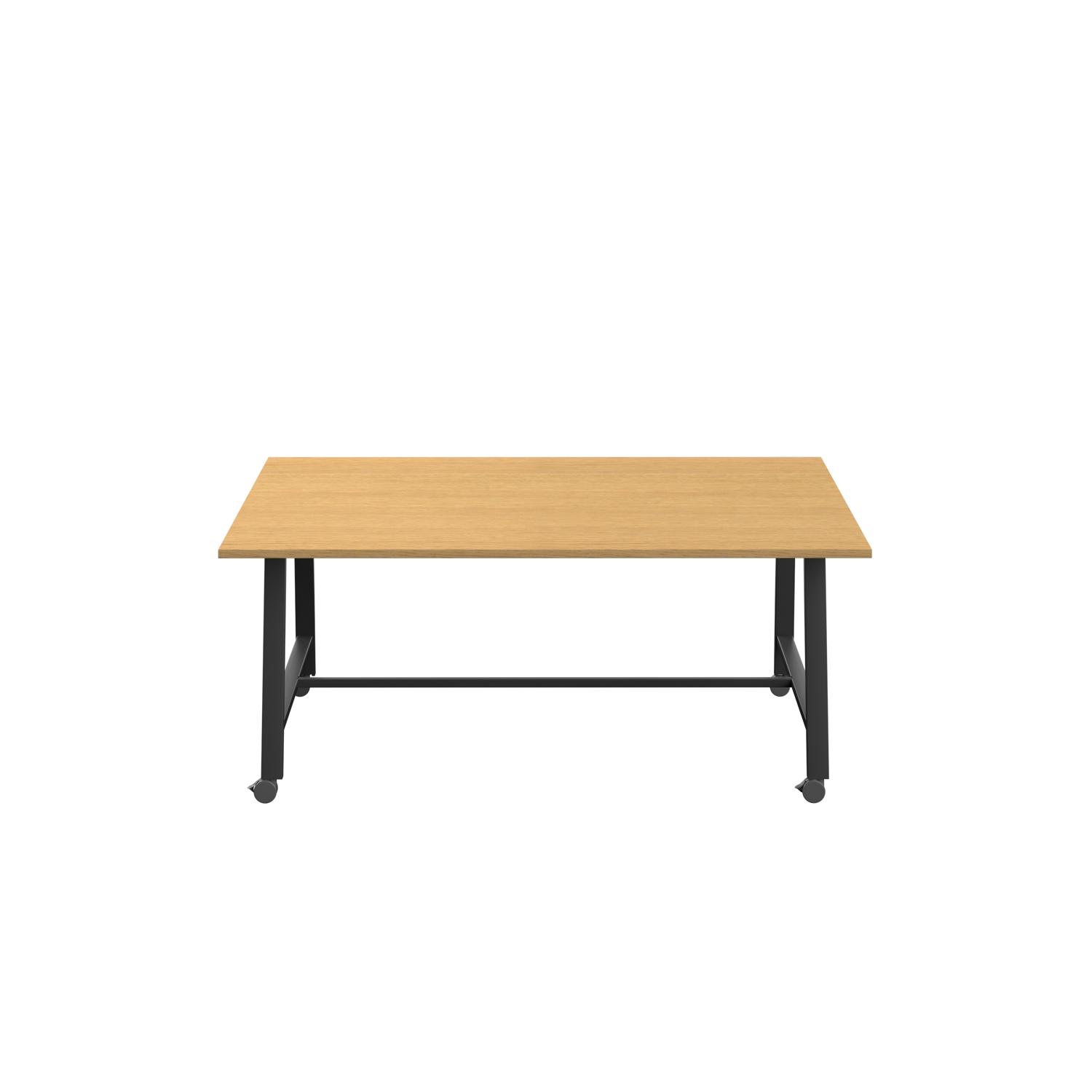 Titan Mobile Low Maker Rectangular Table  1800 X 1000 Black/Sorano Oak
