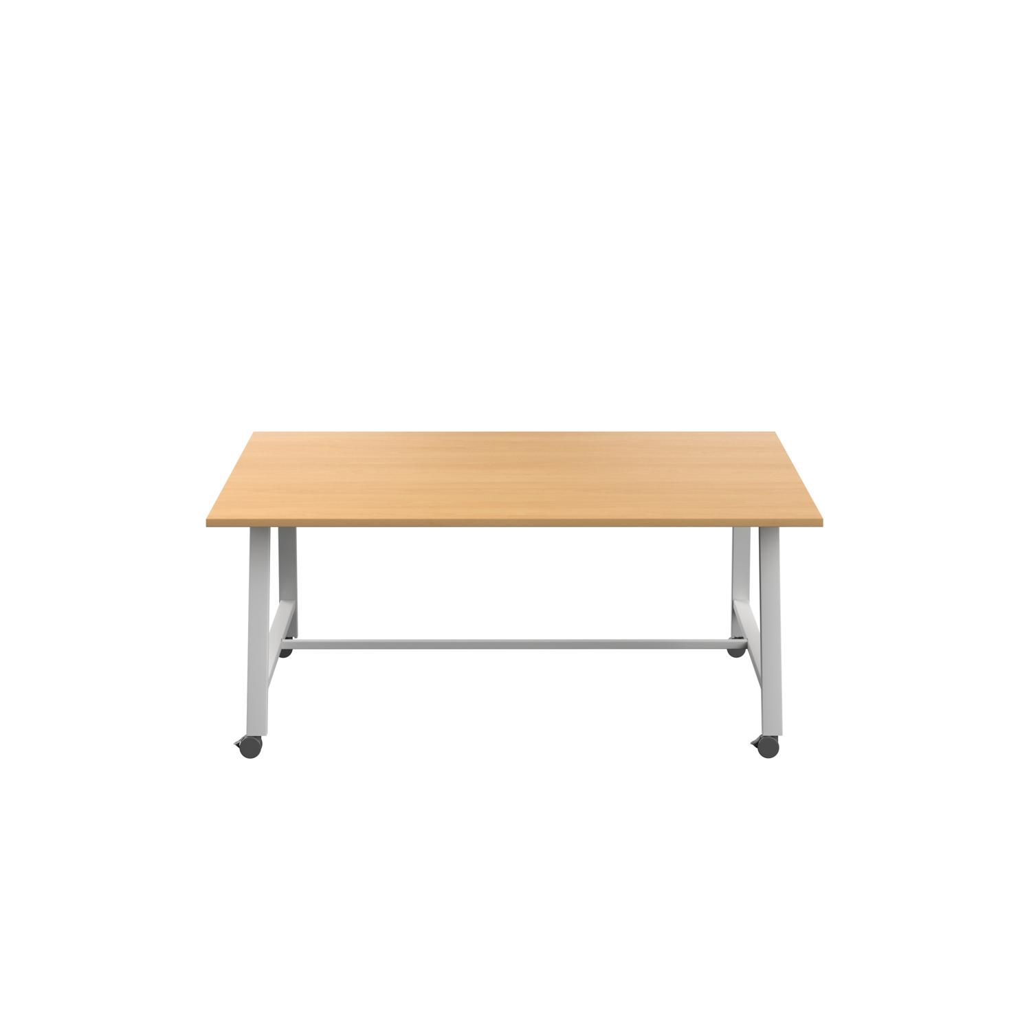 Titan Mobile Low Maker Rectangular Table  1800 X 1000 White/Ellmau Beech