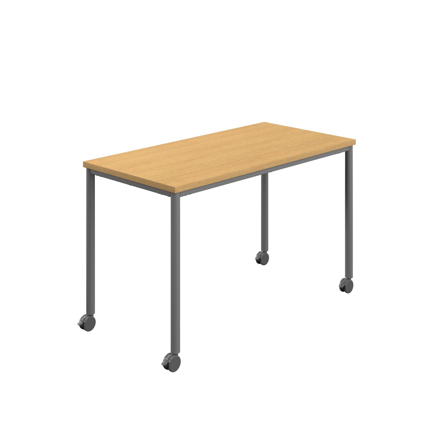 Titan Mobile Rectangular Table  1200 X 600 Anthracite/Sorano Oak