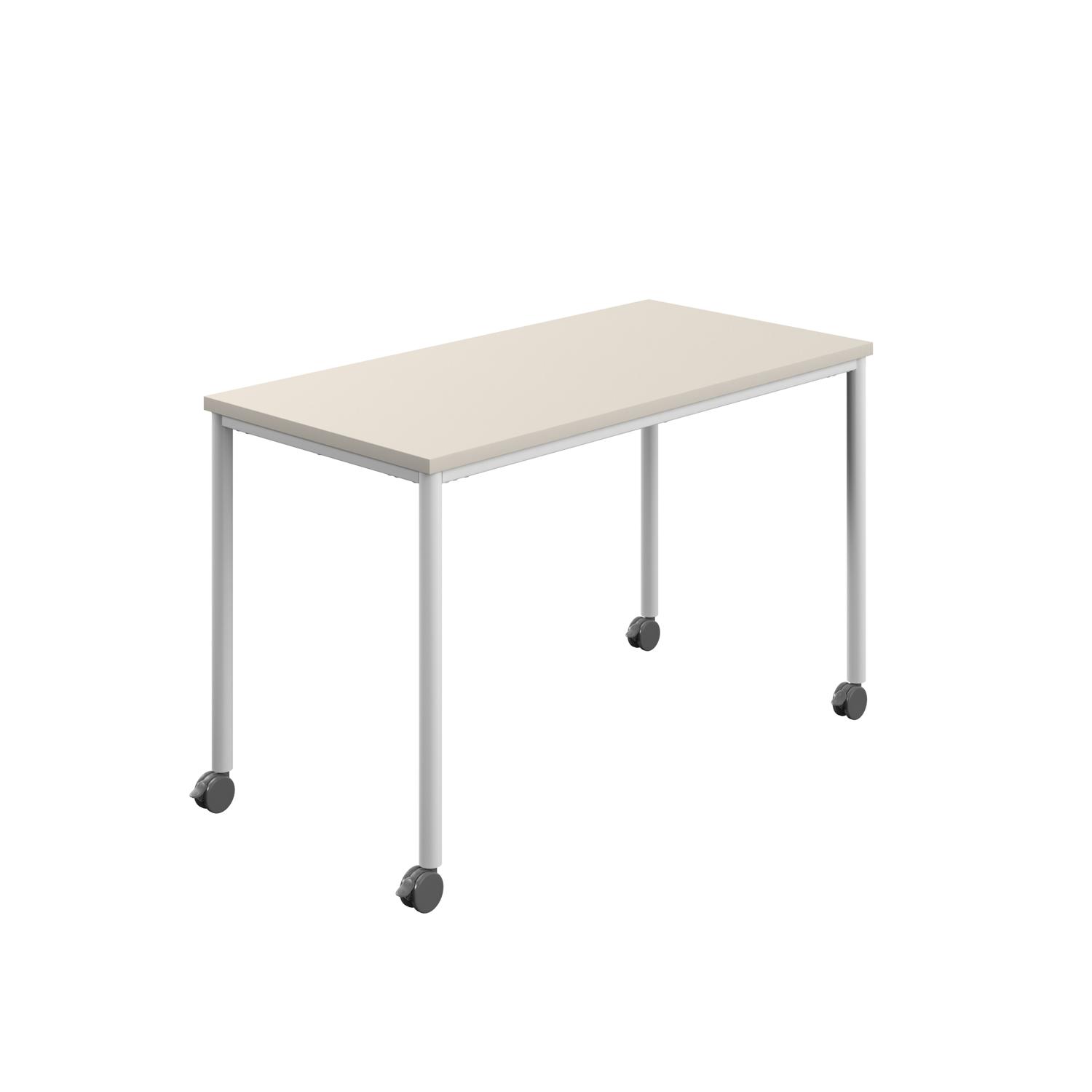 Titan Mobile Rectangular Table  1200 X 600 White/Grey