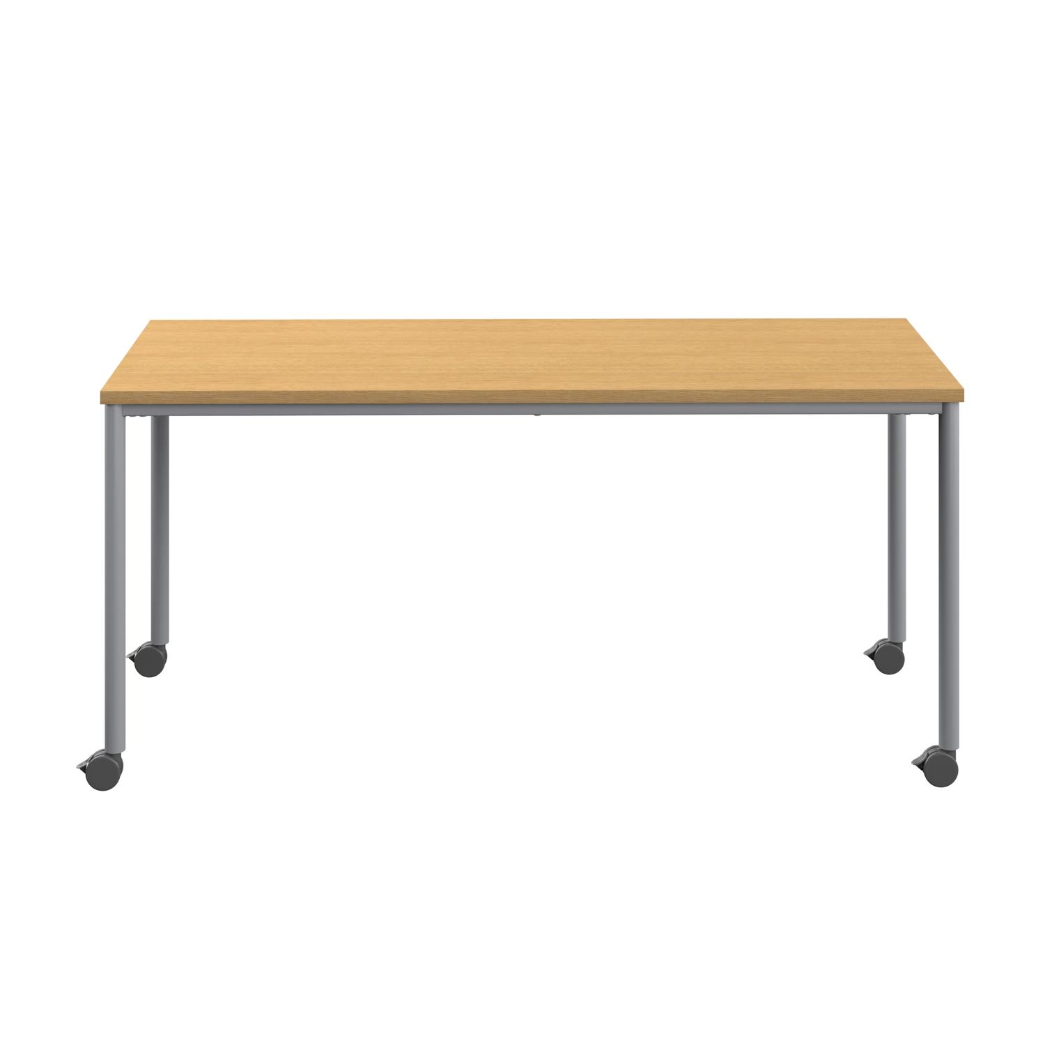 Titan Mobile Rectangular Table  1200 X 800 Silver/Sorano Oak