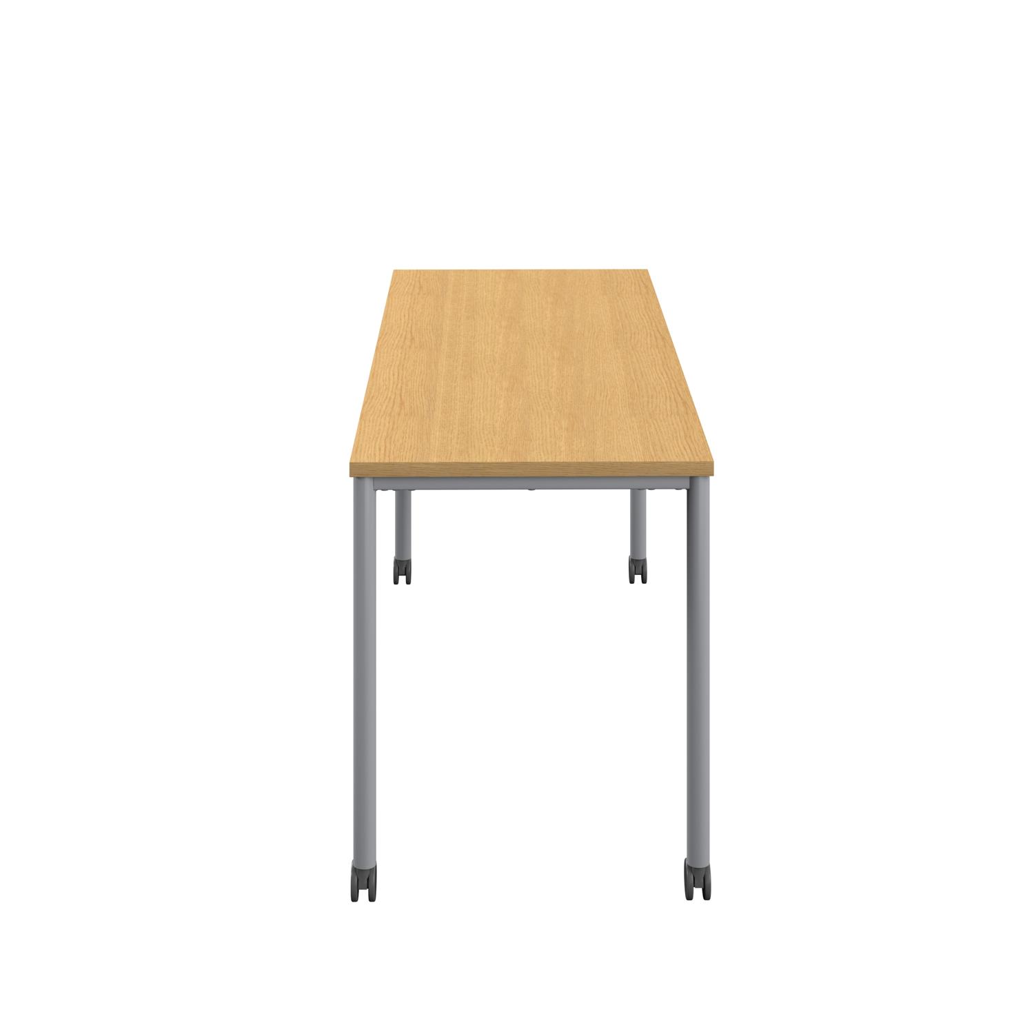 Titan Mobile Rectangular Table  1200 X 800 Silver/Sorano Oak