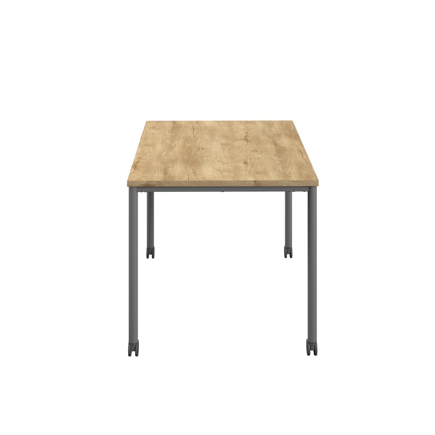Titan Mobile Rectangular Table  1400 X 600 Anthracite/Natural Nebraska Oak