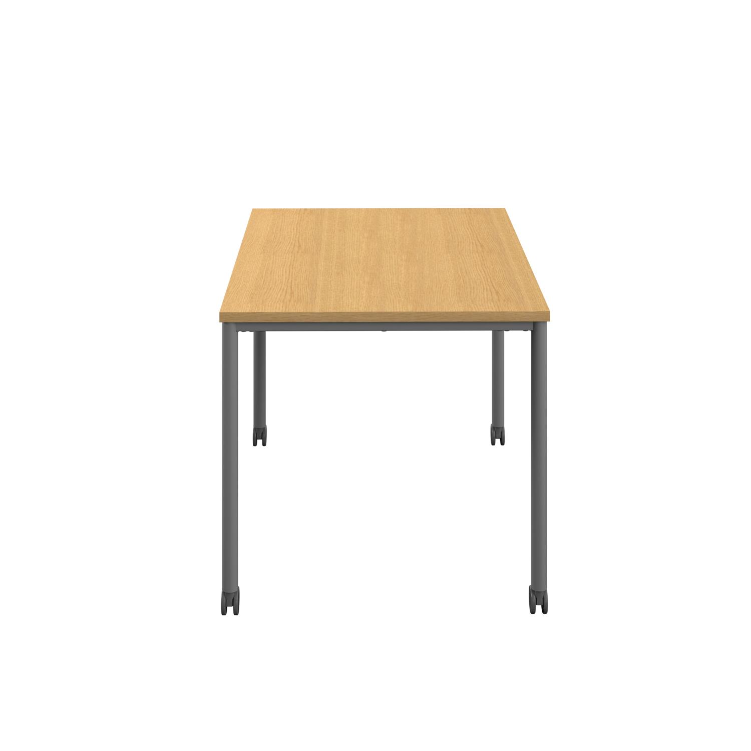 Titan Mobile Rectangular Table  1400 X 600 Anthracite/Sorano Oak