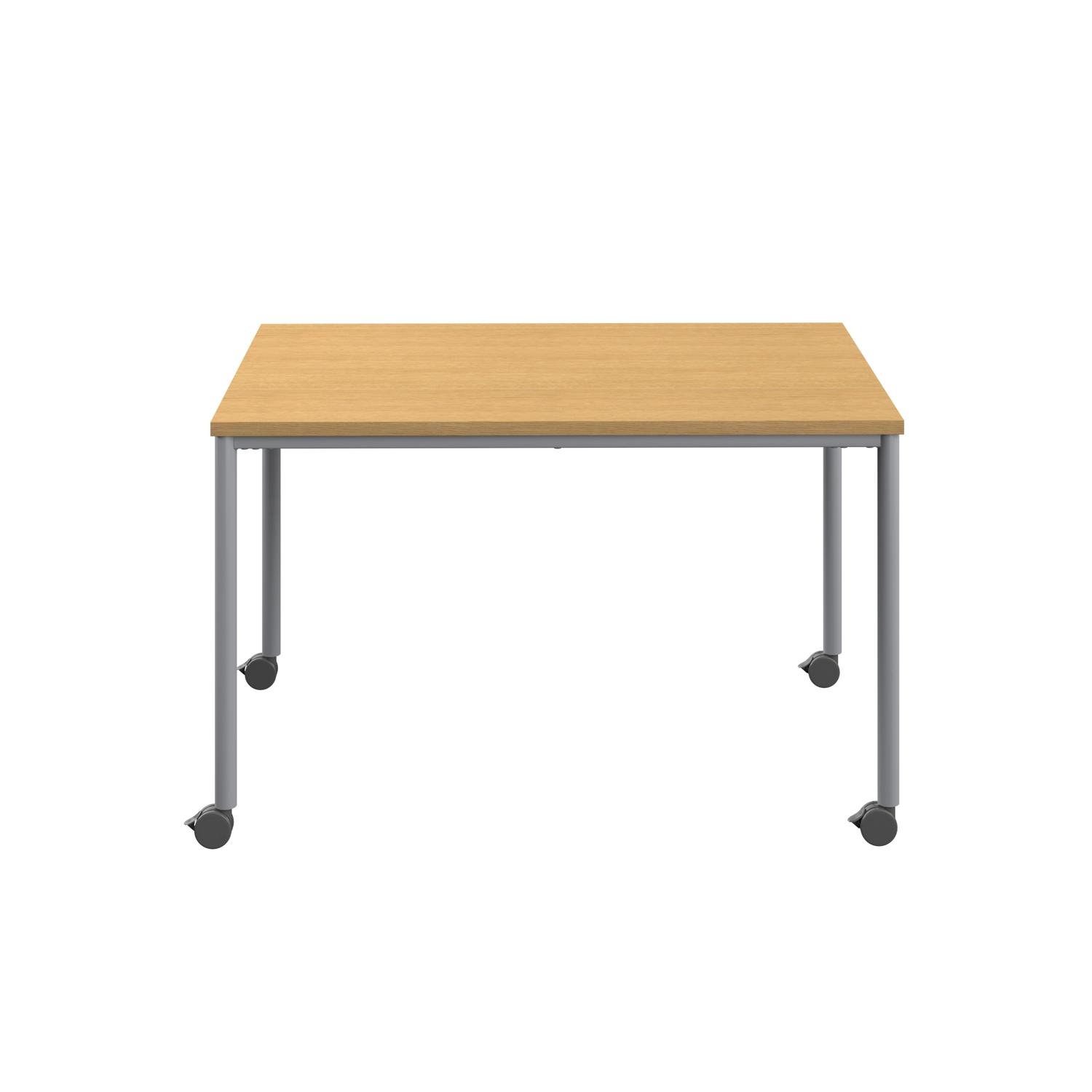 Titan Mobile Rectangular Table  1400 X 600 Silver/Sorano Oak