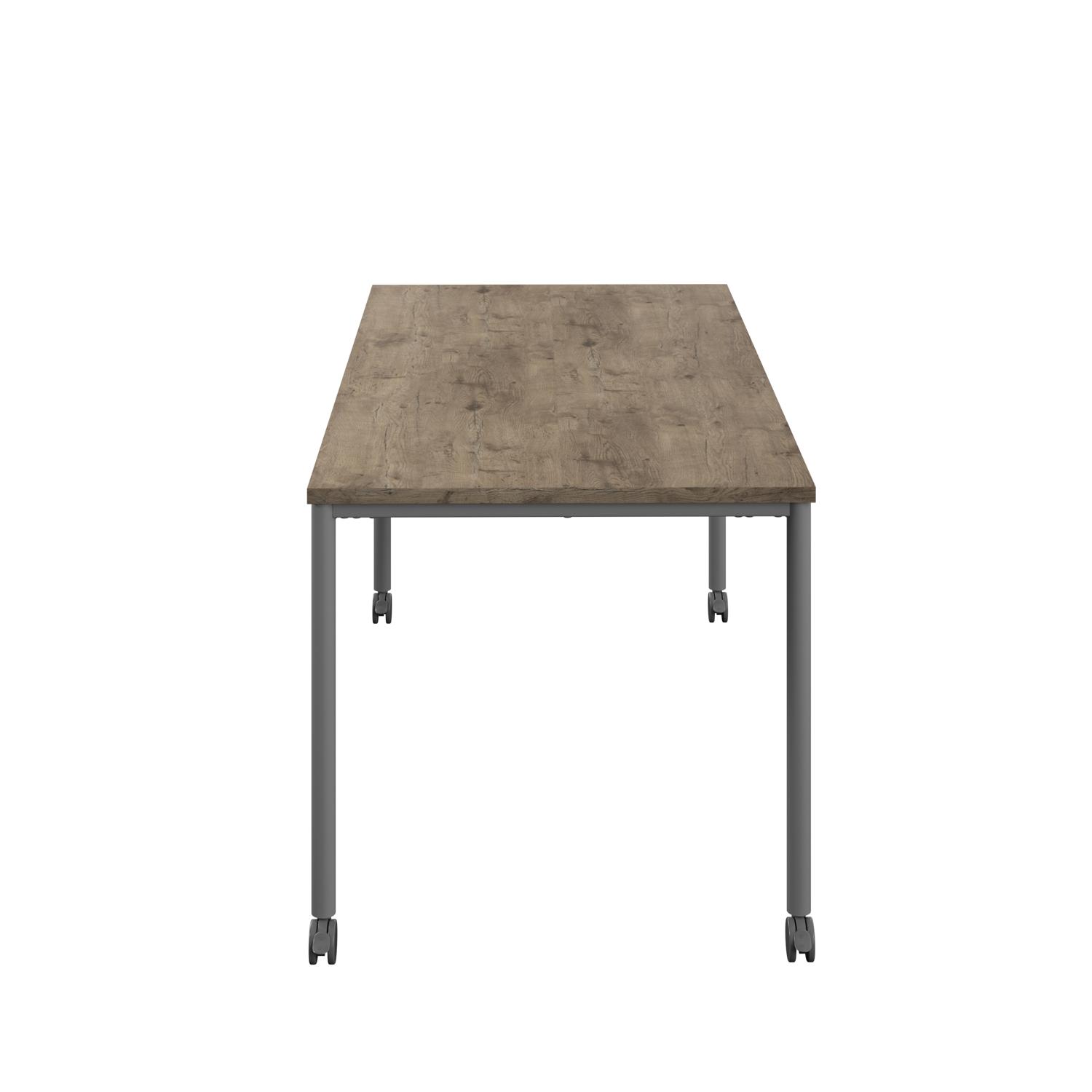 Titan Mobile Rectangular Table  1400 X 800 Anthracite/Grey Nebraska Oak