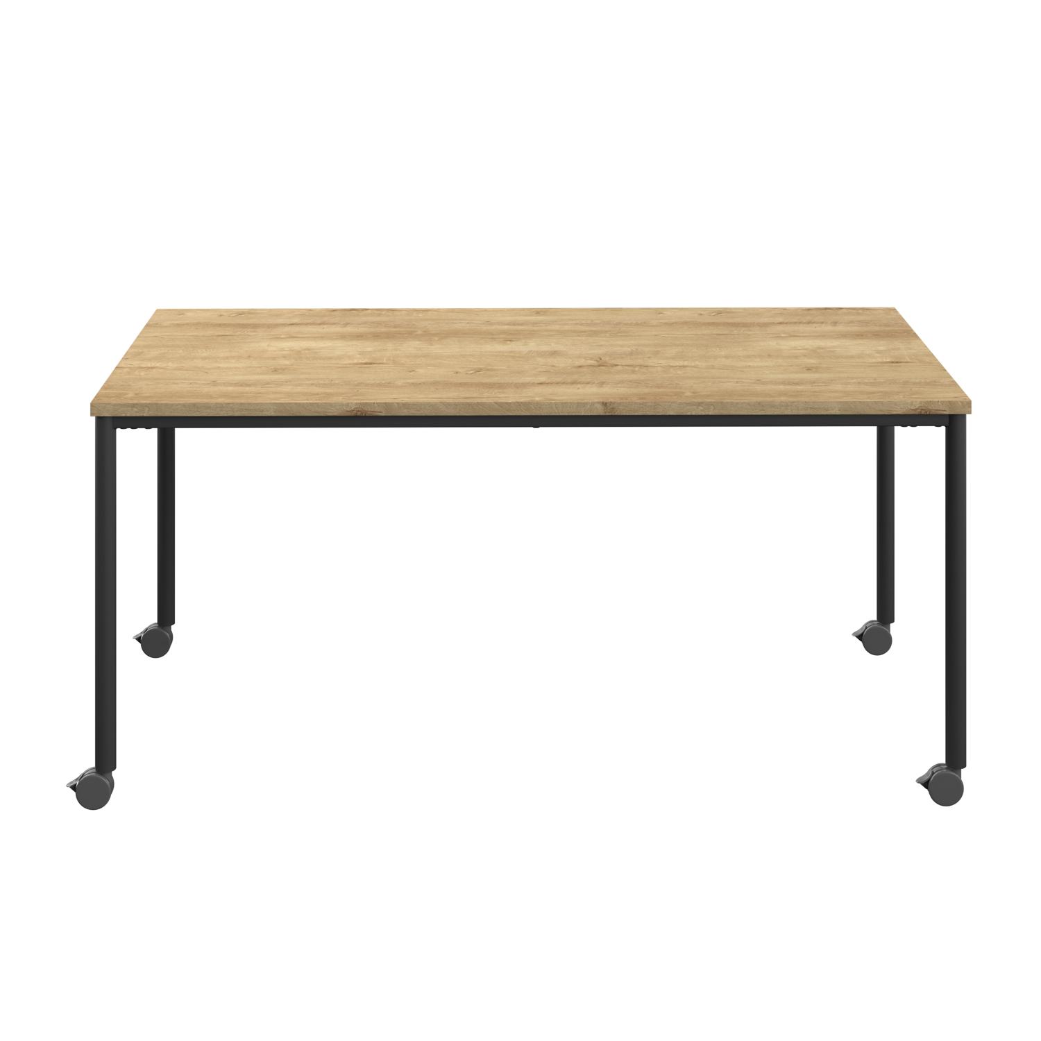 Titan Mobile Rectangular Table  1400 X 800 Black/Natural Nebraska Oak
