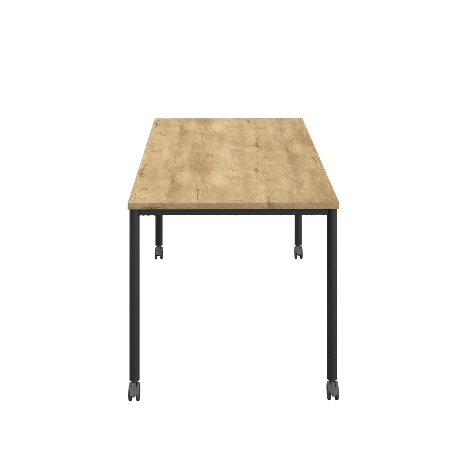 Titan Mobile Rectangular Table  1400 X 800 Black/Natural Nebraska Oak