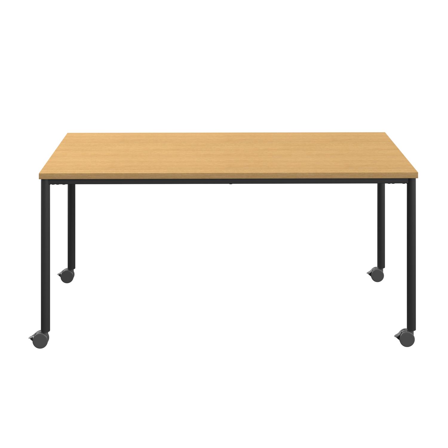 Titan Mobile Rectangular Table  1400 X 800 Black/Sorano Oak