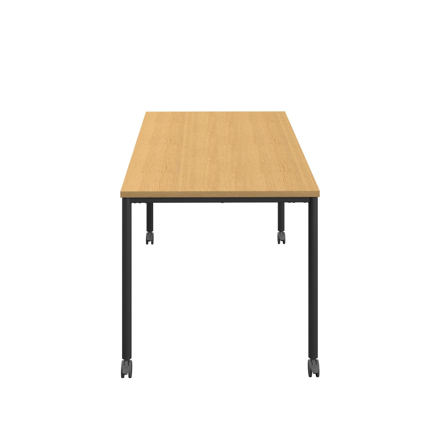 Titan Mobile Rectangular Table  1400 X 800 Black/Sorano Oak