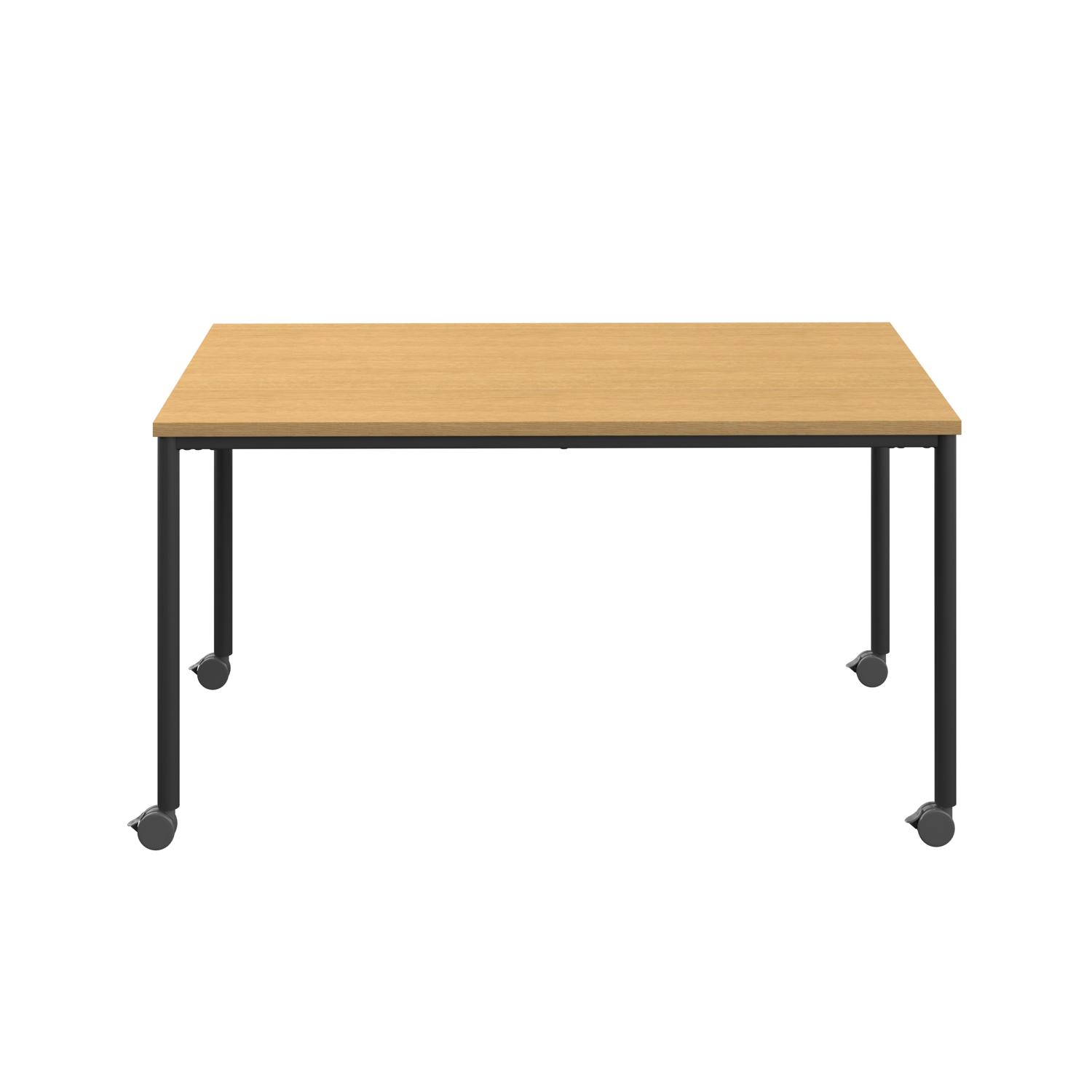 Titan Mobile Rectangular Table  1600 X 600 Black/Sorano Oak