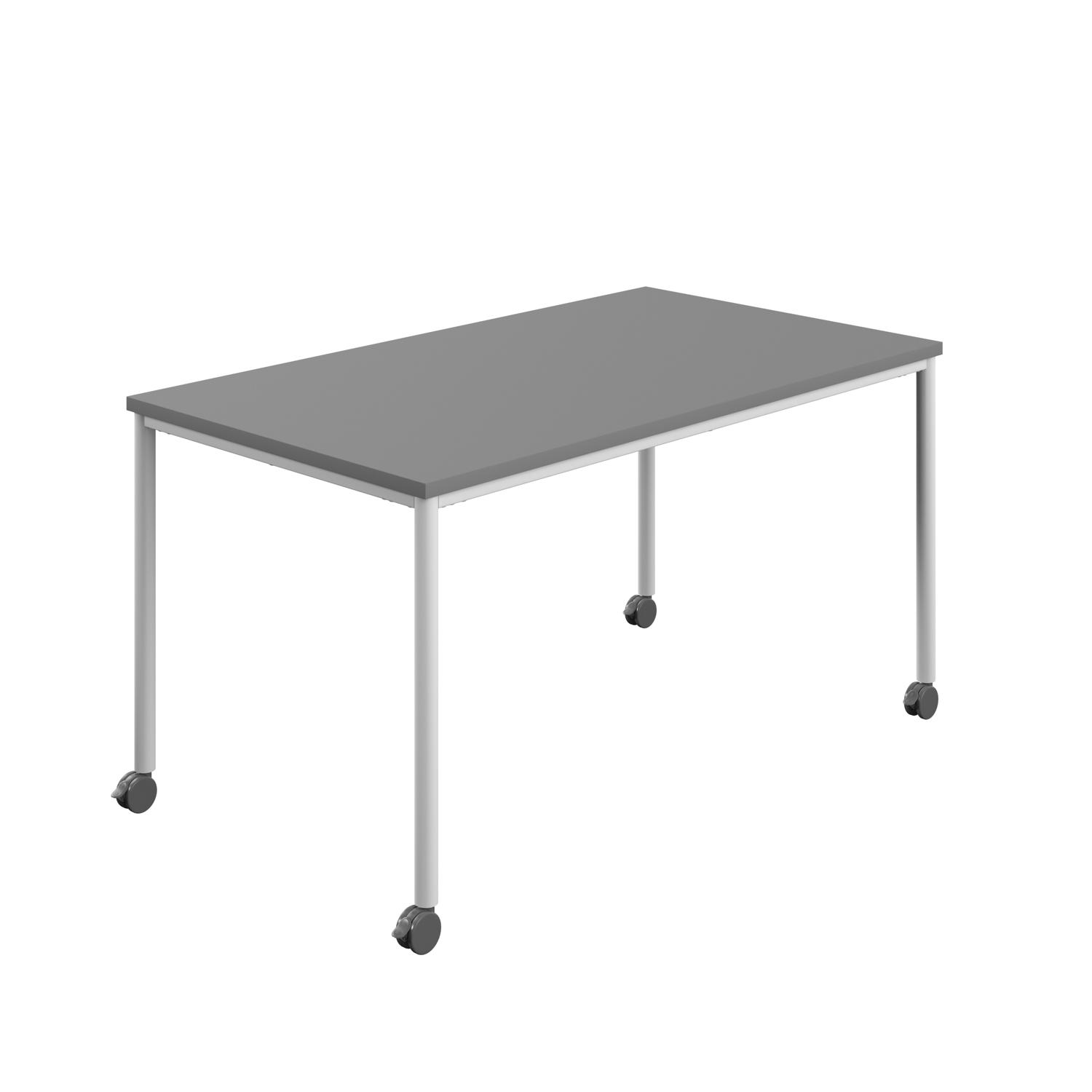 Titan Mobile Rectangular Table  1600 X 600 White/Anthracite