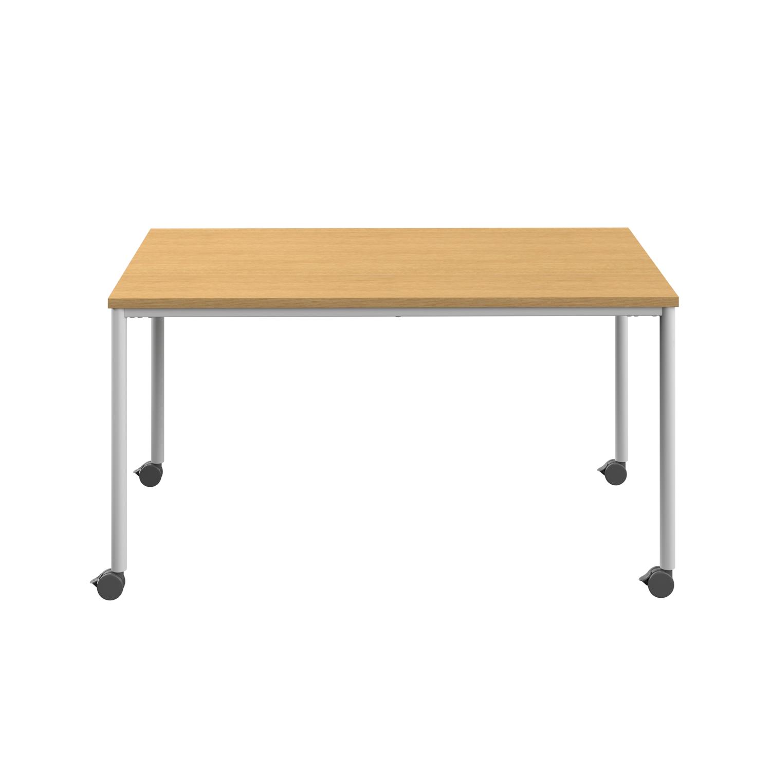 Titan Mobile Rectangular Table  1600 X 600 White/Sorano Oak