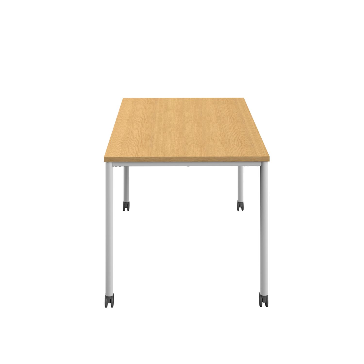 Titan Mobile Rectangular Table  1600 X 600 White/Sorano Oak