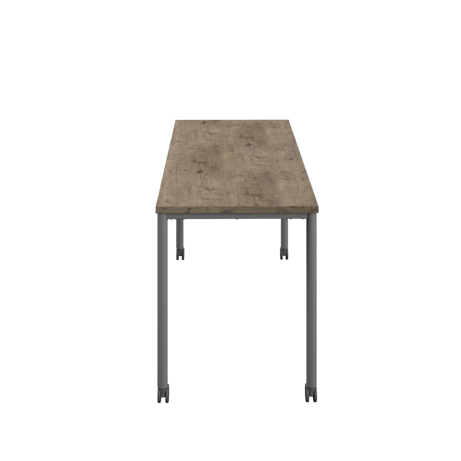 Titan Mobile Rectangular Table  1600 X 800 Anthracite/Grey Nebraska Oak
