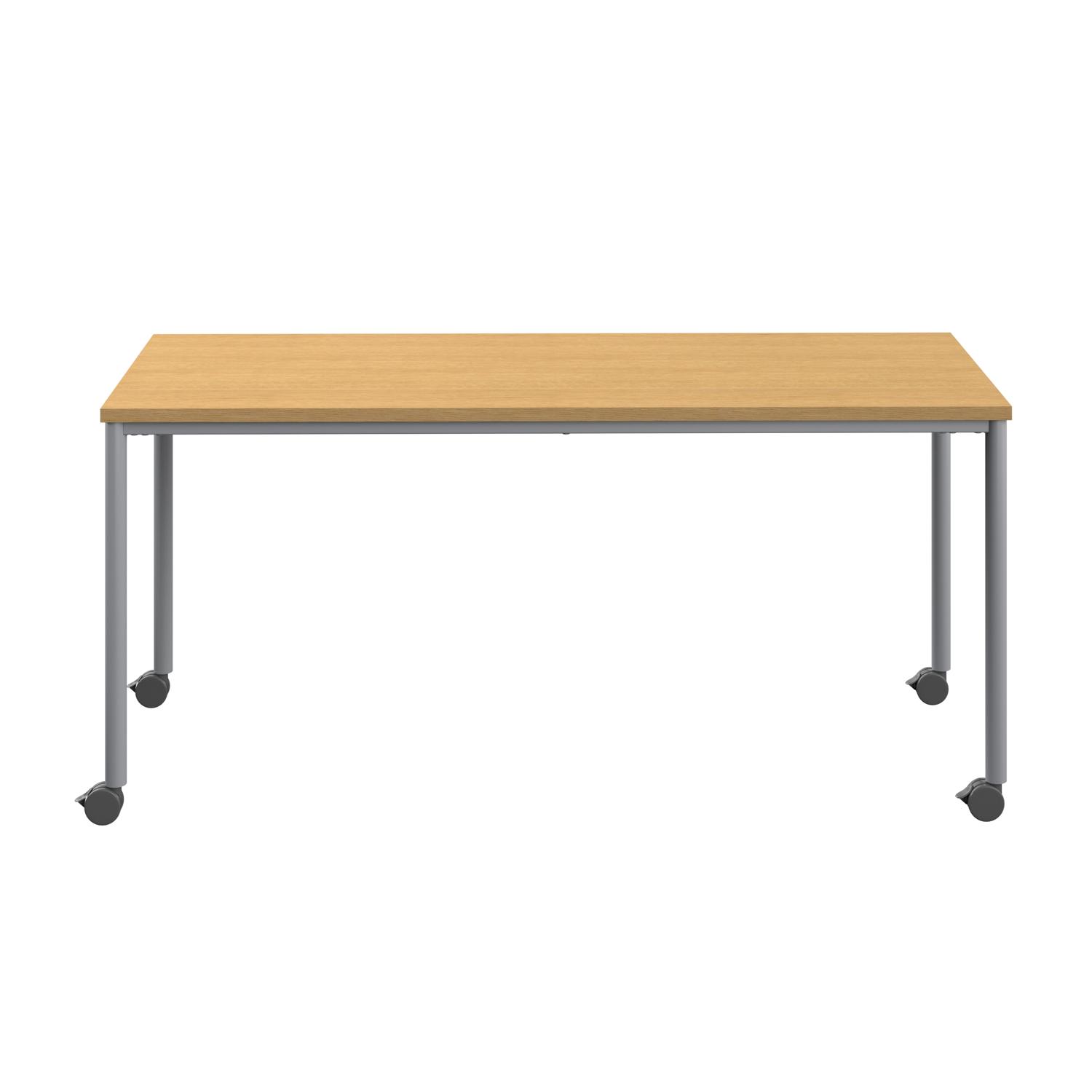 Titan Mobile Rectangular Table  1600 X 800 Silver/Sorano Oak