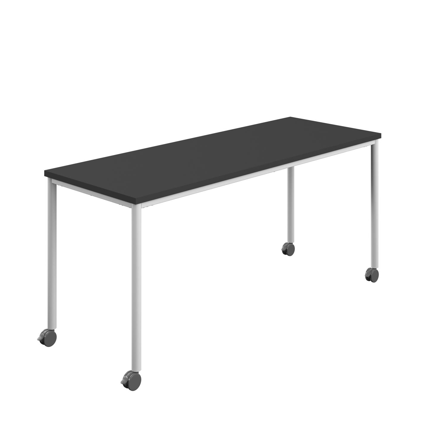 Titan Mobile Rectangular Table  1600 X 800 White/Black