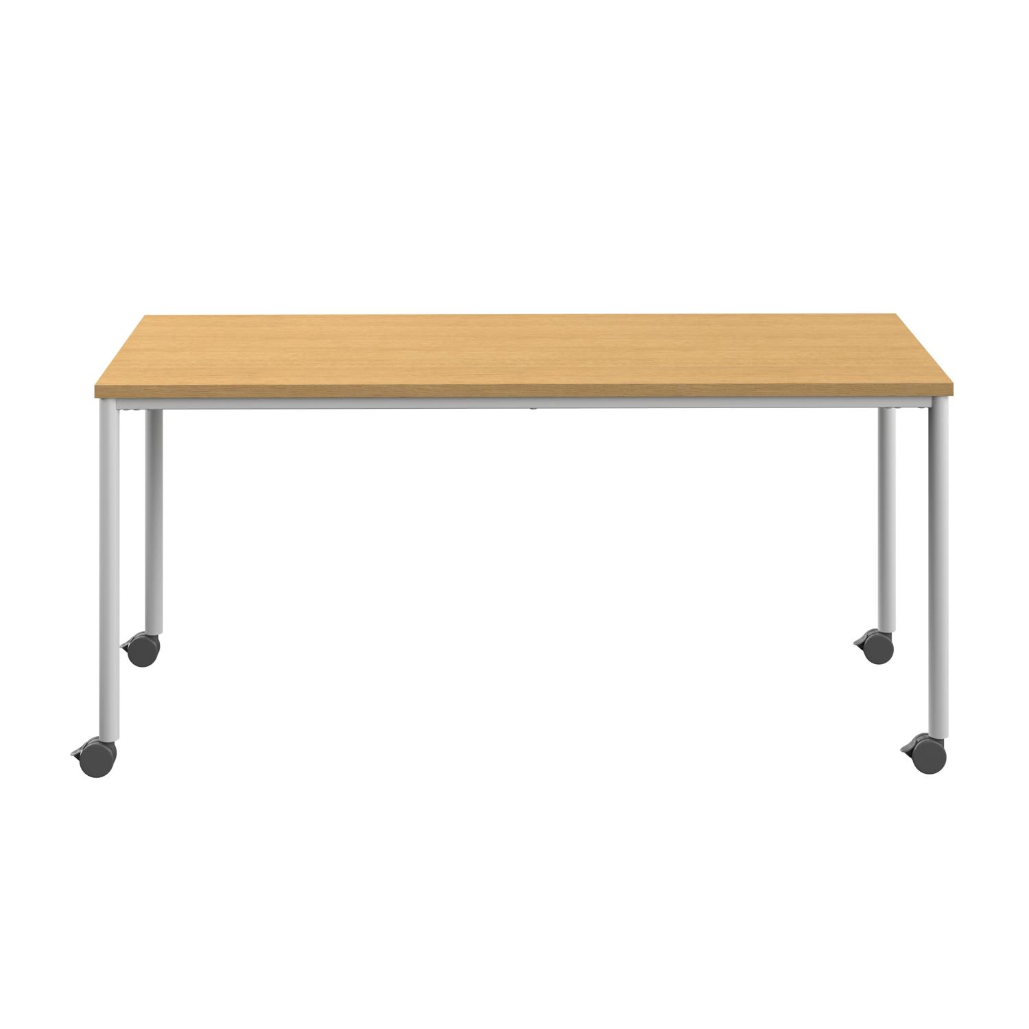 Titan Mobile Rectangular Table  1600 X 800 White/Sorano Oak