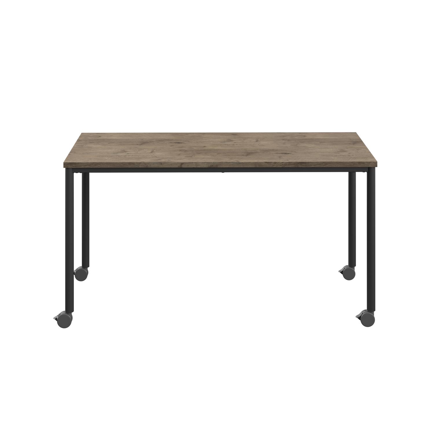 Titan Mobile Rectangular Table  1800 X 600 Black/Grey Nebraska Oak