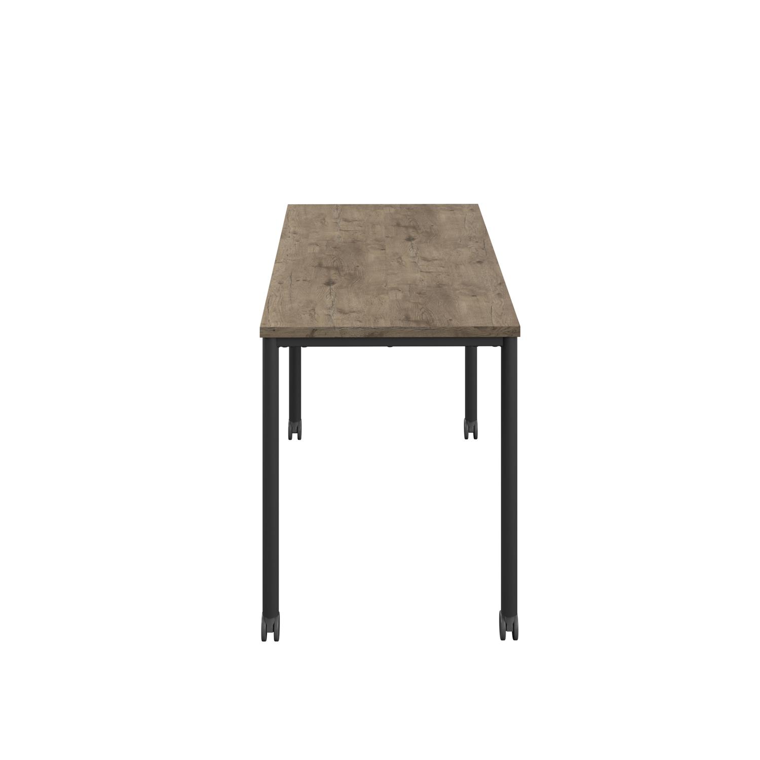Titan Mobile Rectangular Table  1800 X 600 Black/Grey Nebraska Oak