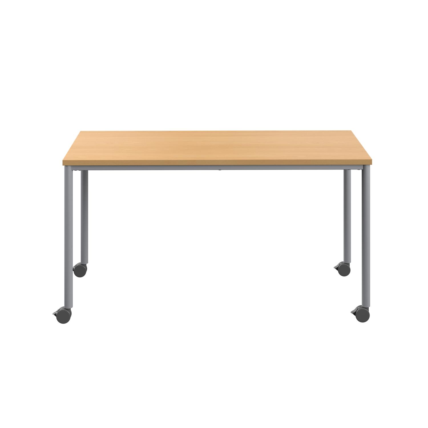 Titan Mobile Rectangular Table  1800 X 600 Silver/Ellmau Beech