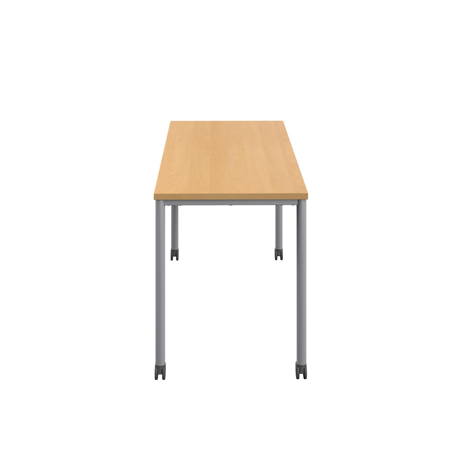 Titan Mobile Rectangular Table  1800 X 600 Silver/Ellmau Beech