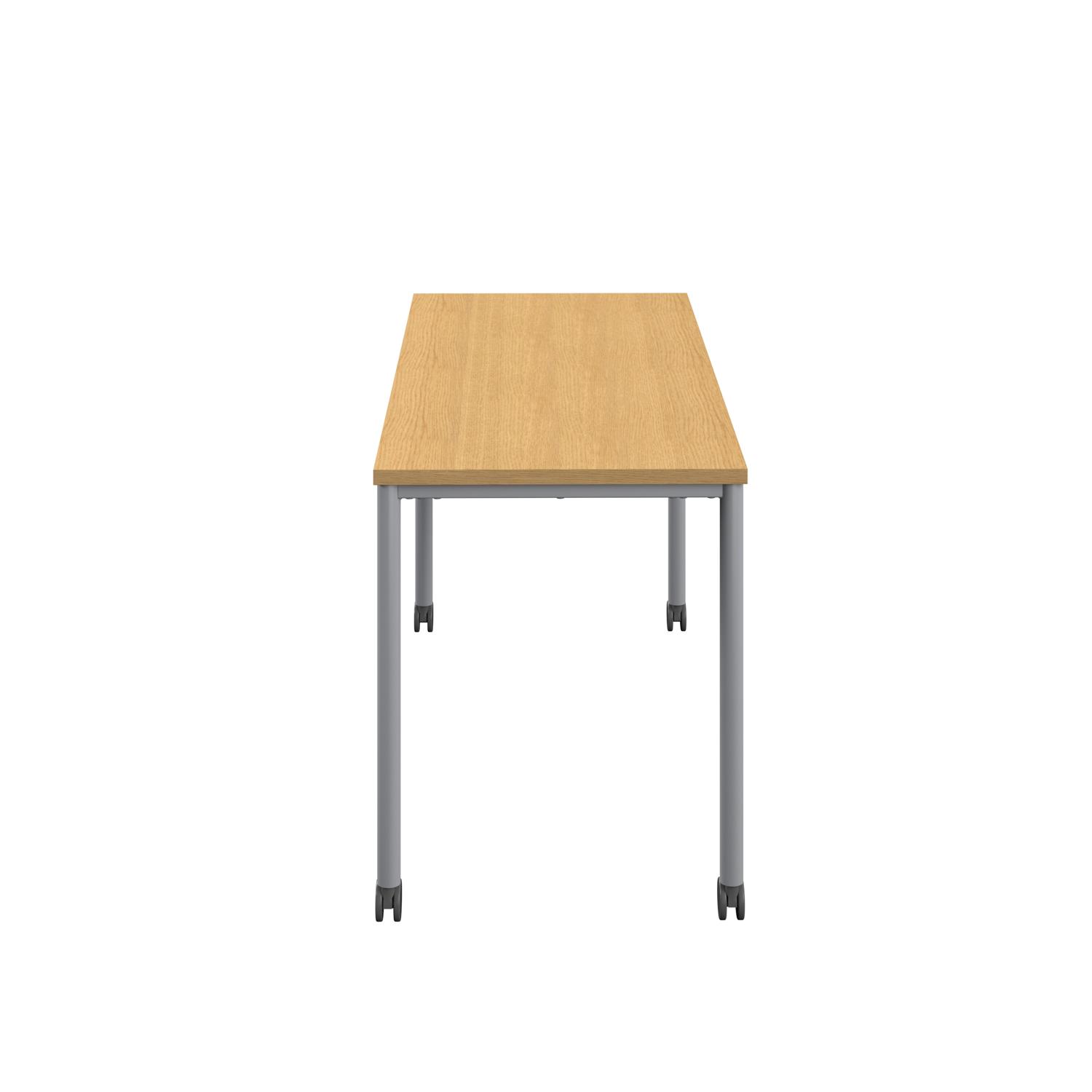 Titan Mobile Rectangular Table  1800 X 600 Silver/Sorano Oak