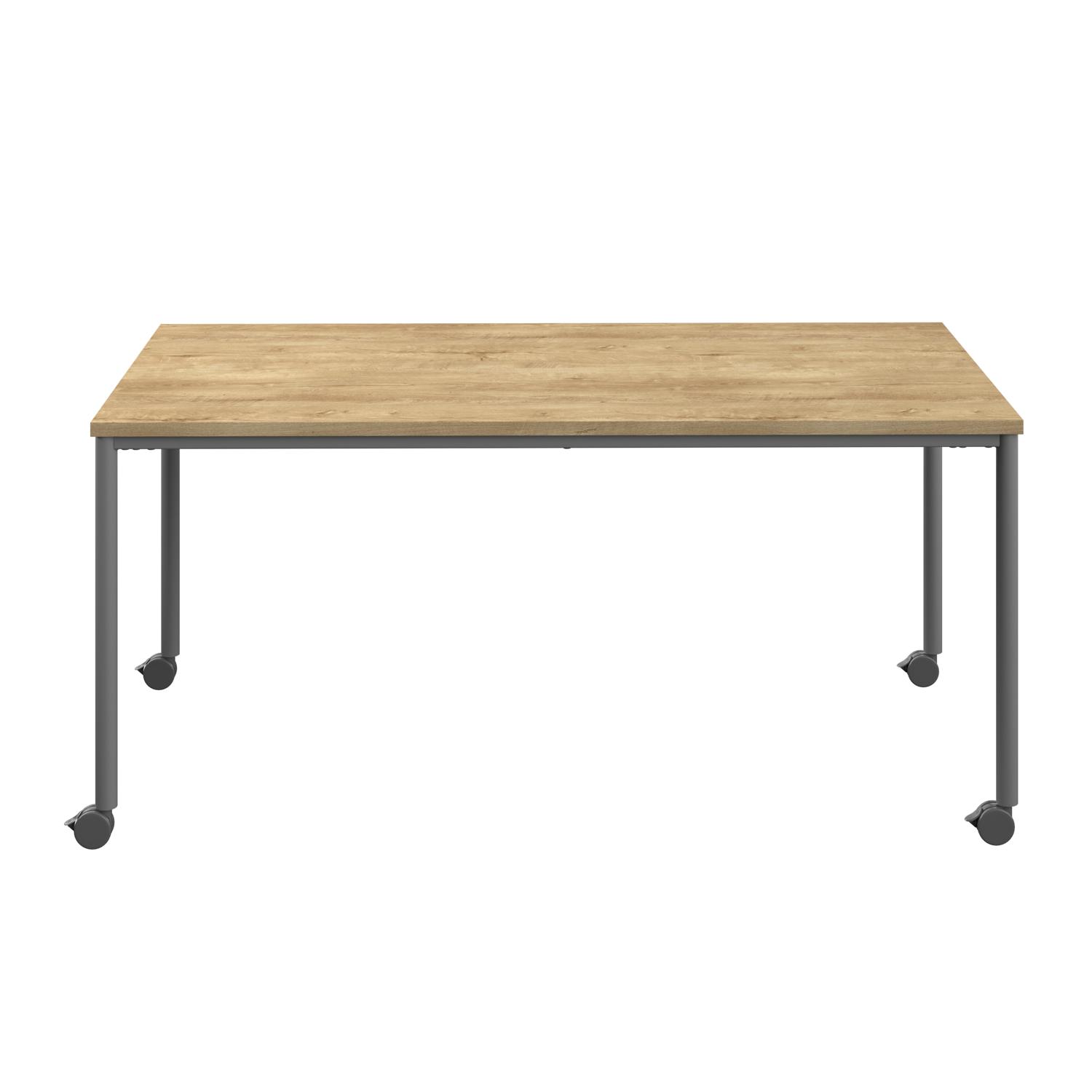 Titan Mobile Rectangular Table  1800 X 800 Anthracite/Natural Nebraska Oak